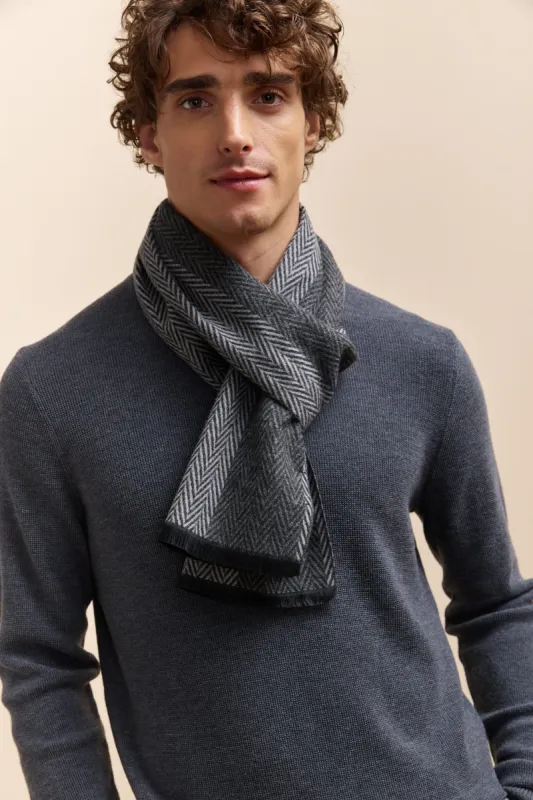 Herringbone design brushed scarf sold by Tristan Style