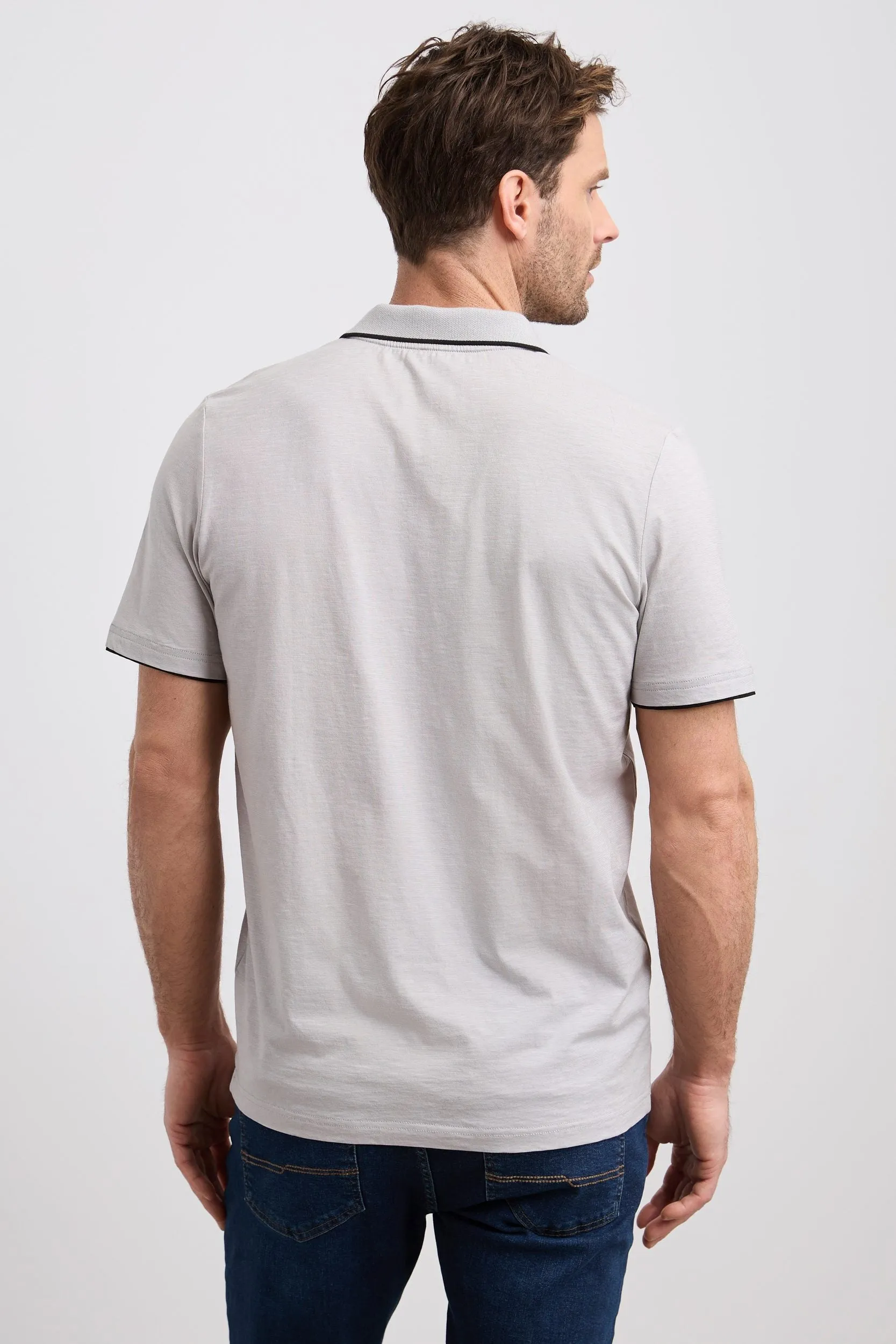 Textured jersey polo sold by Tristan Style product image thumbnail 5