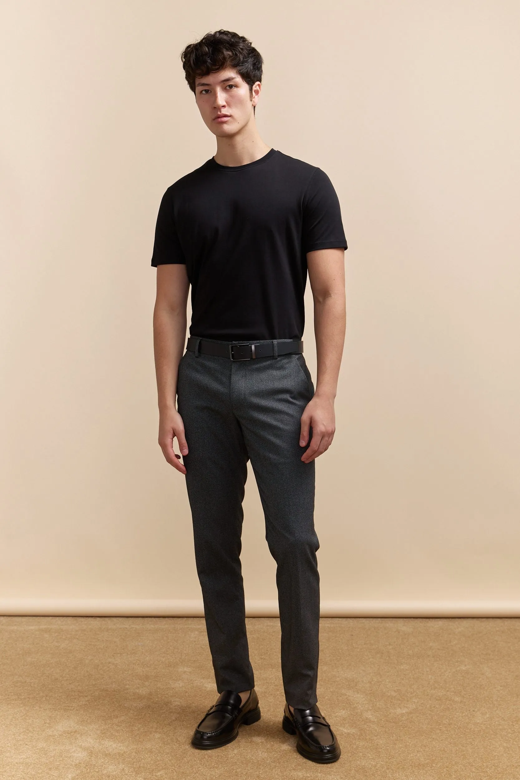 Slim fit two tone twill pant sold by Tristan Style