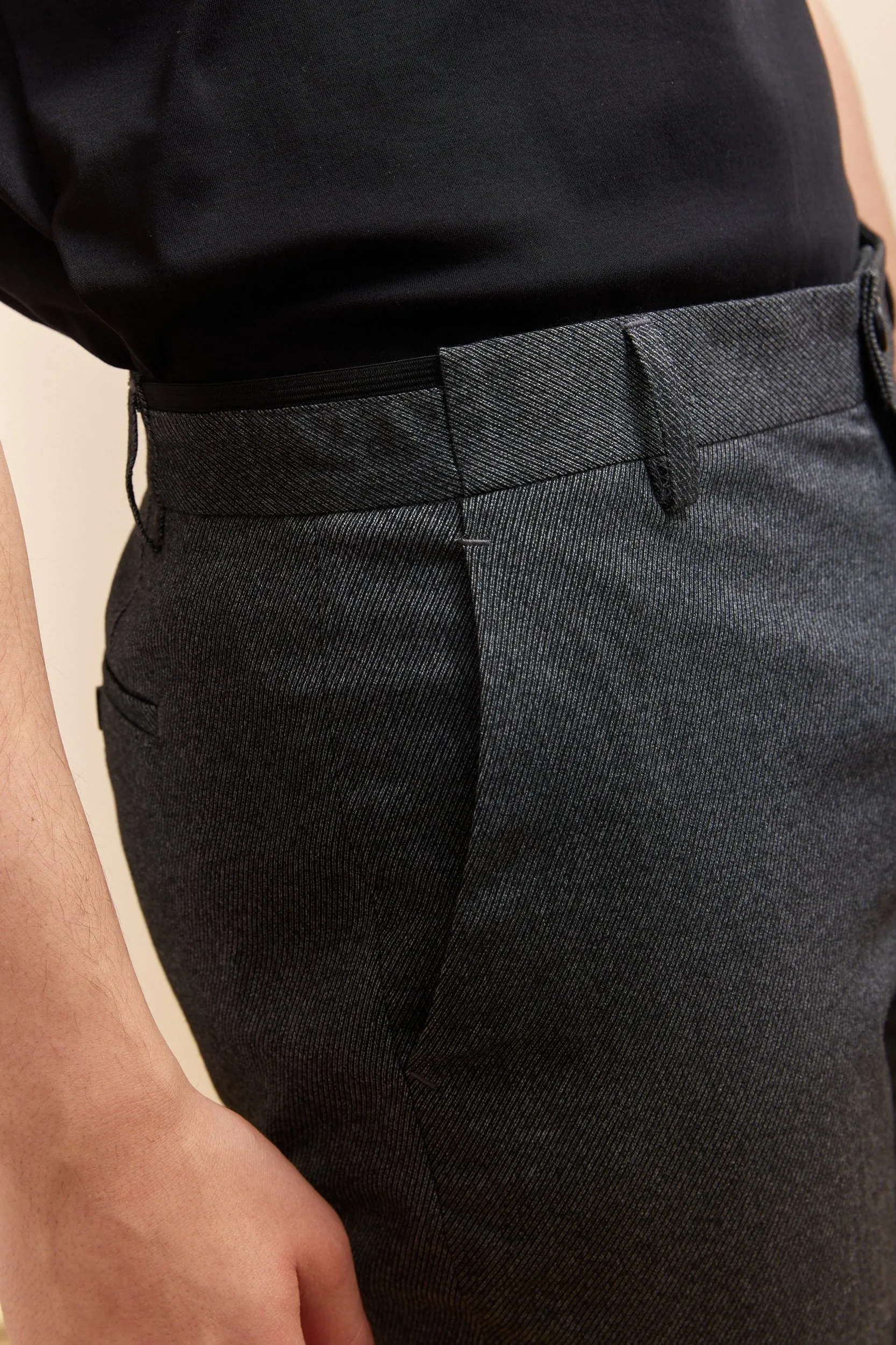 Slim fit two tone twill pant sold by Tristan Style product image thumbnail 3