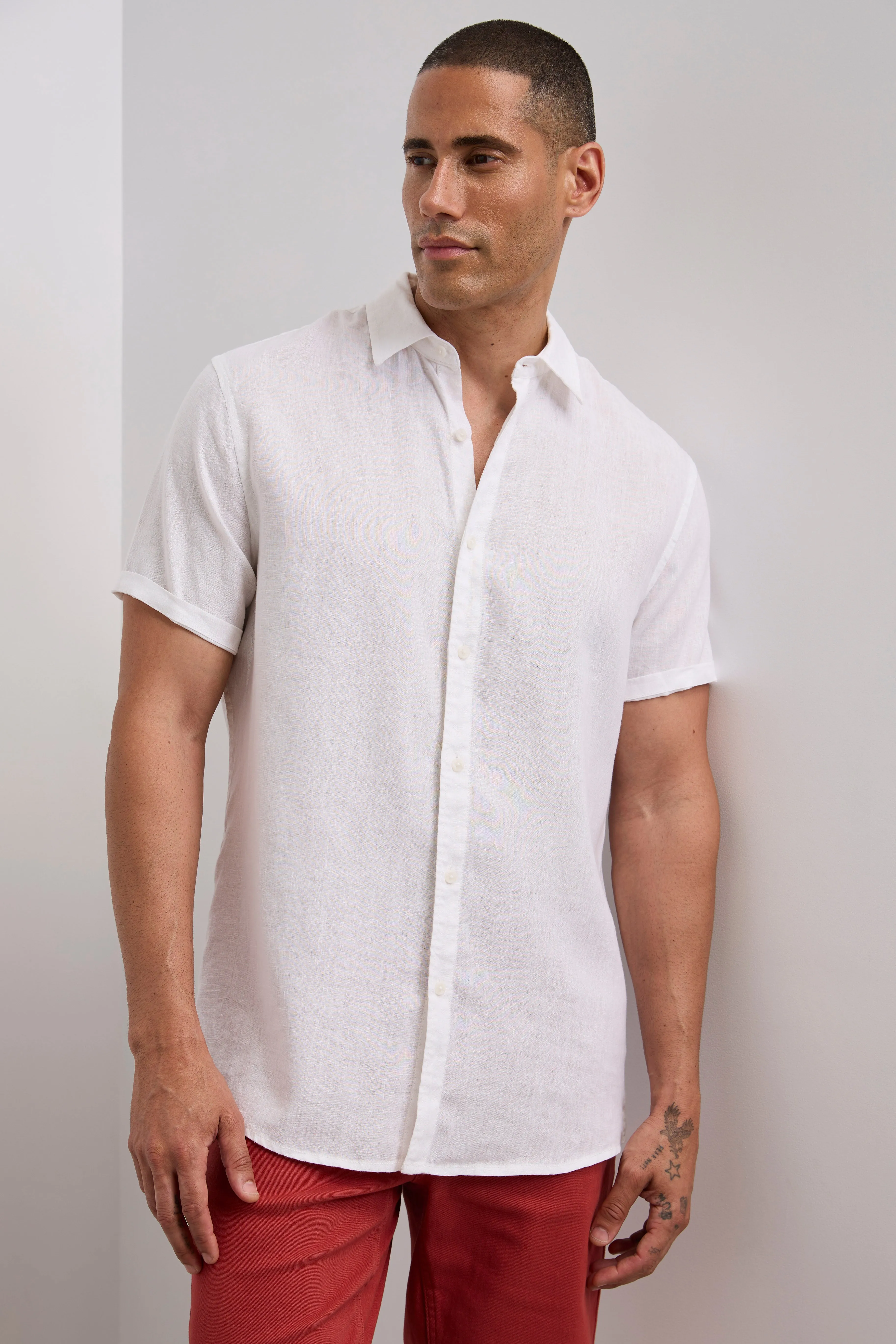Short sleeve linen shirt sold by Tristan Style product image thumbnail 3