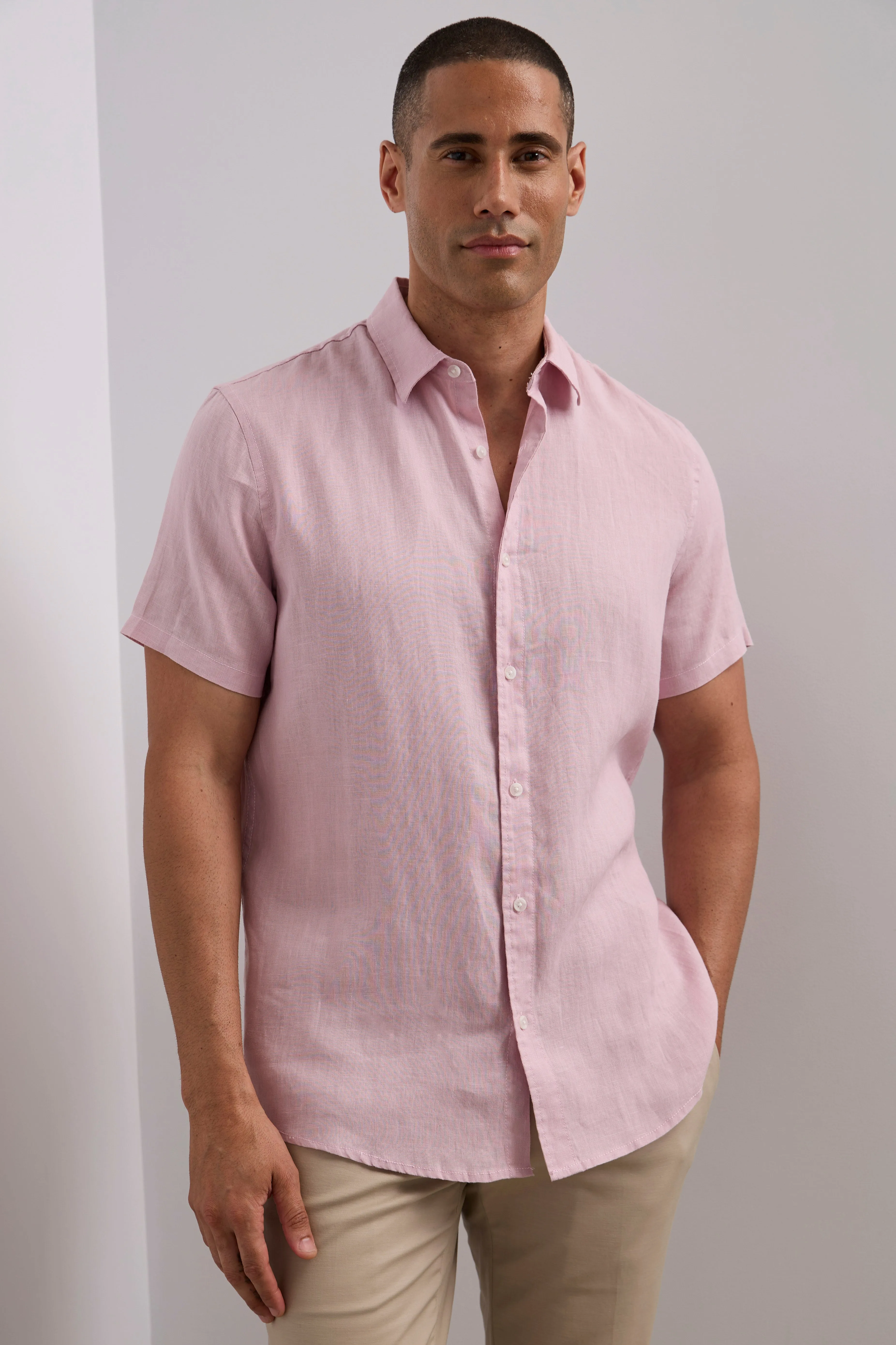 Short sleeve linen shirt sold by Tristan Style