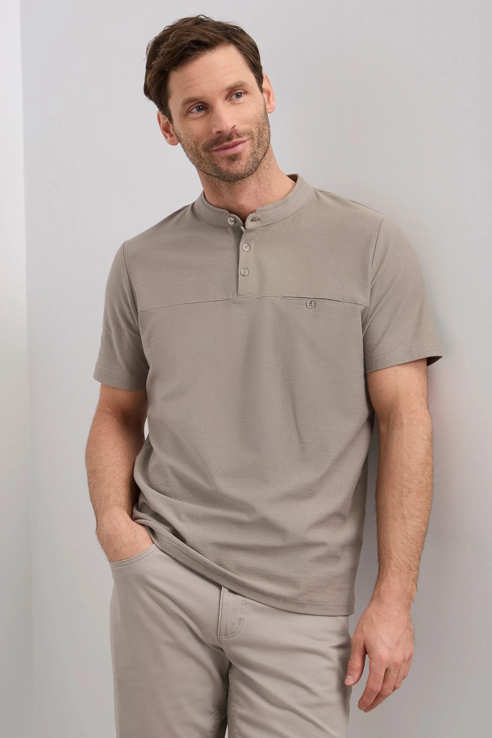 Henley t-shirt with pocket sold by Tristan Style