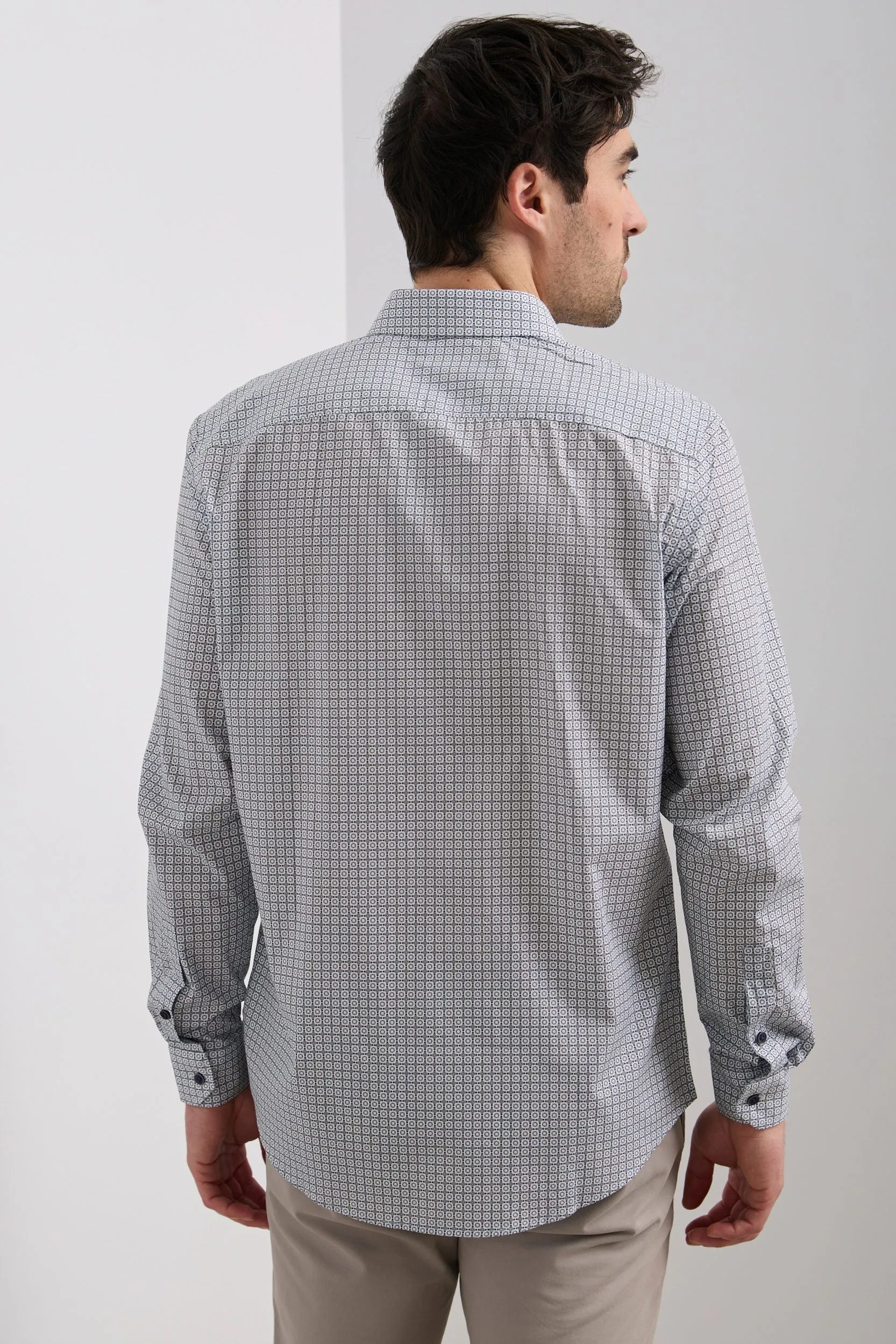 Micro pattern semi-fitted shirt sold by Tristan Style product image thumbnail 2