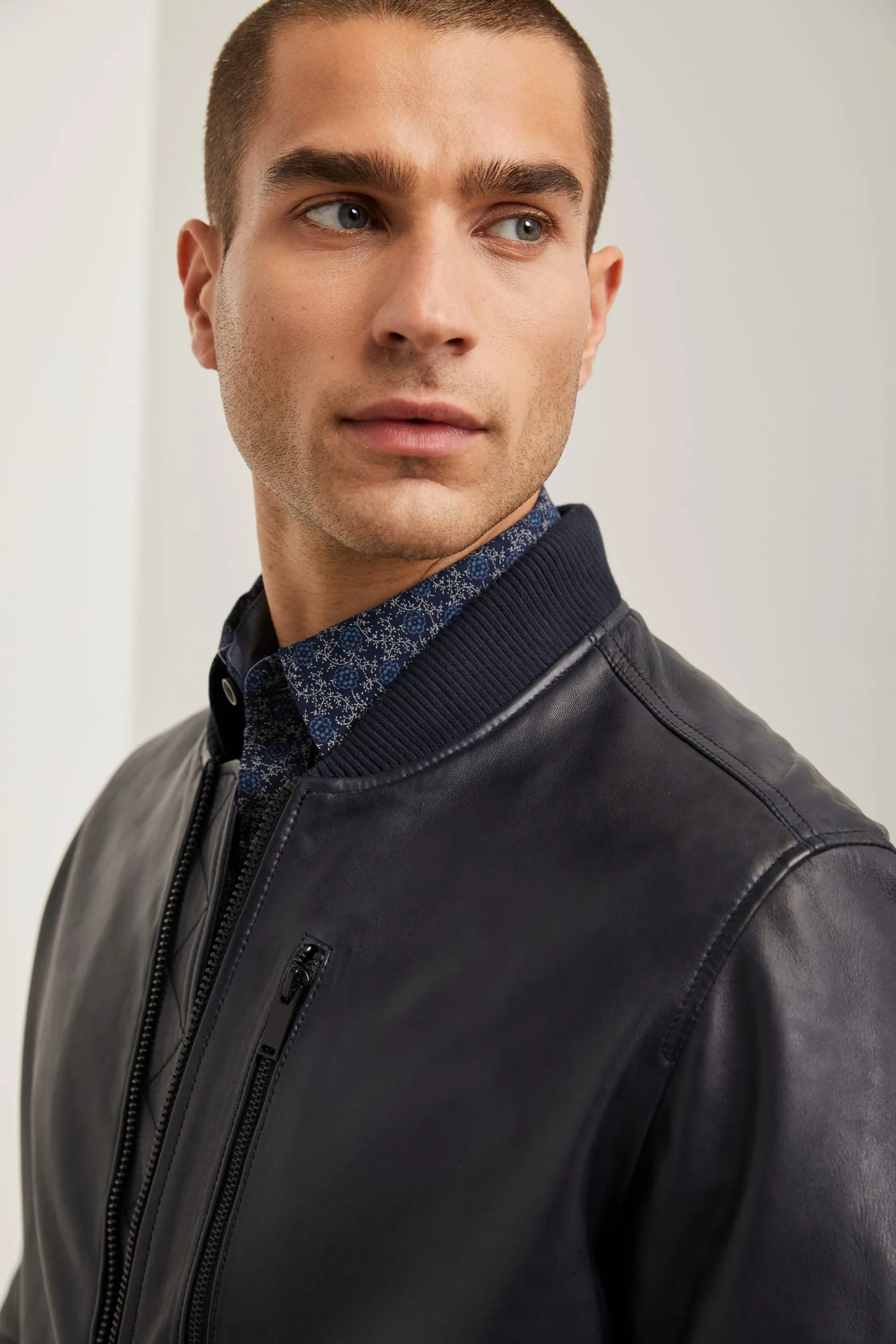 Leather bomber jacket sold by Tristan Style product image thumbnail 3