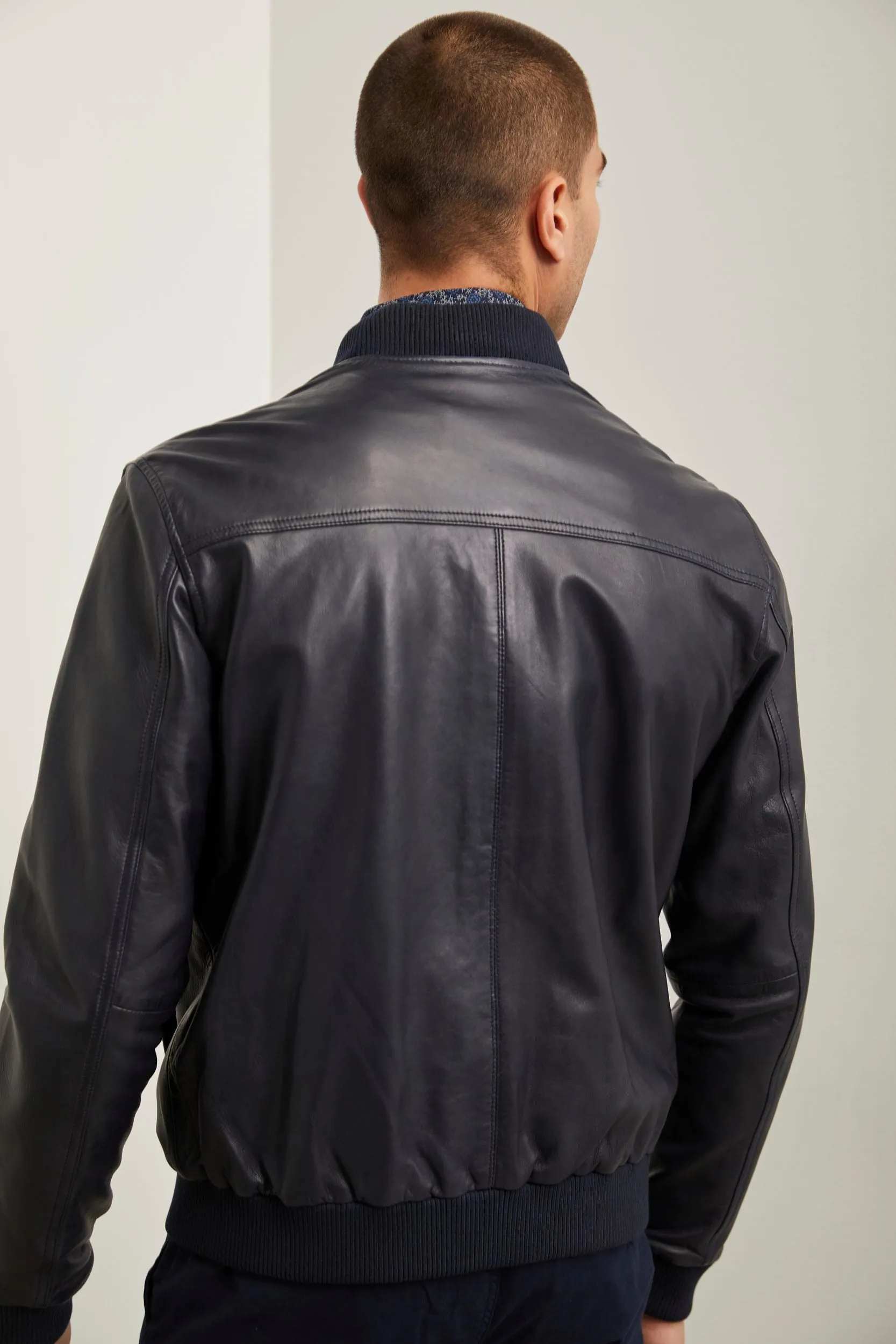 Leather bomber jacket sold by Tristan Style product image thumbnail 4