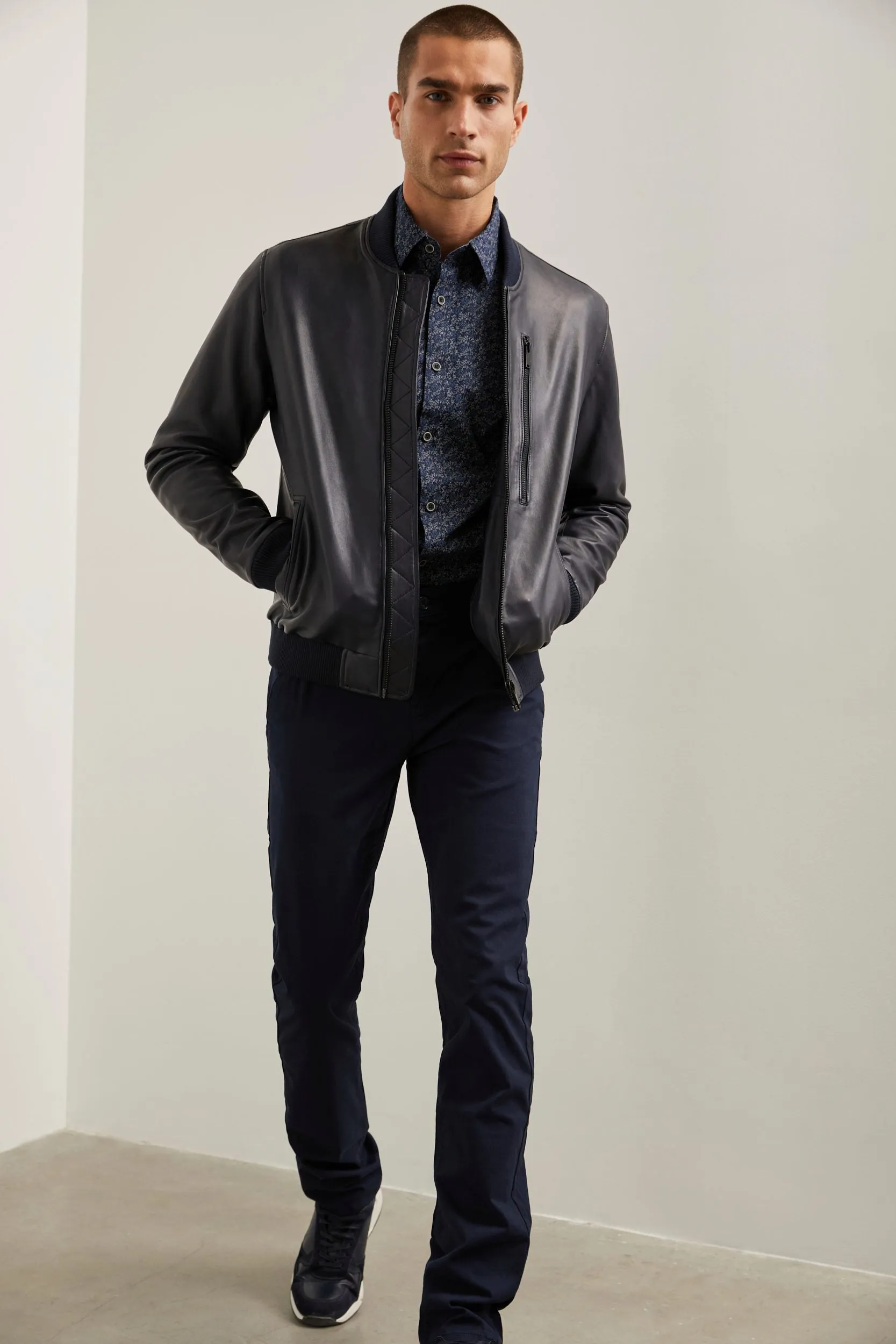 Leather bomber jacket sold by Tristan Style product image thumbnail 2