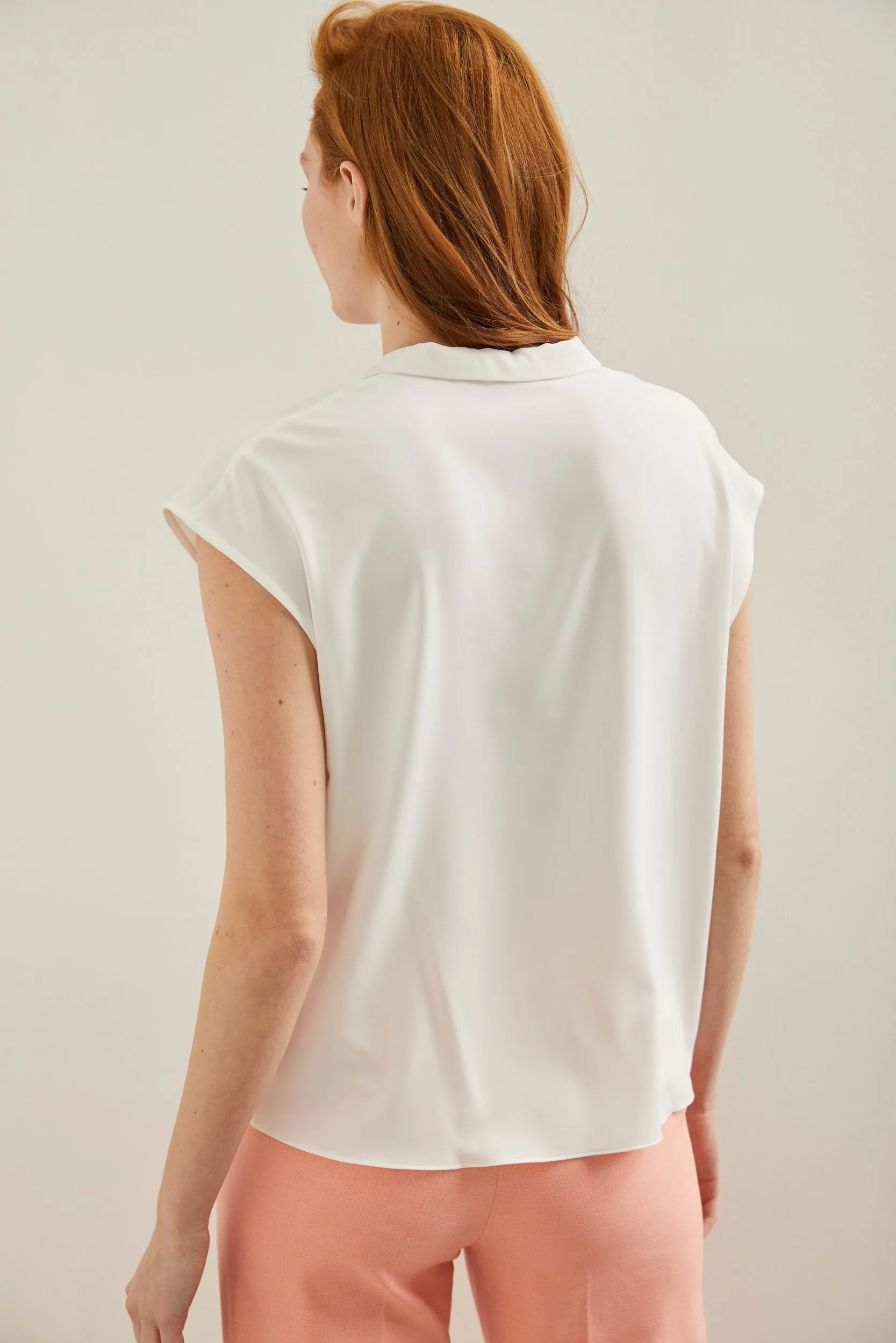 Oversized fluid shirt with twisted front sold by Tristan Style product image thumbnail 2