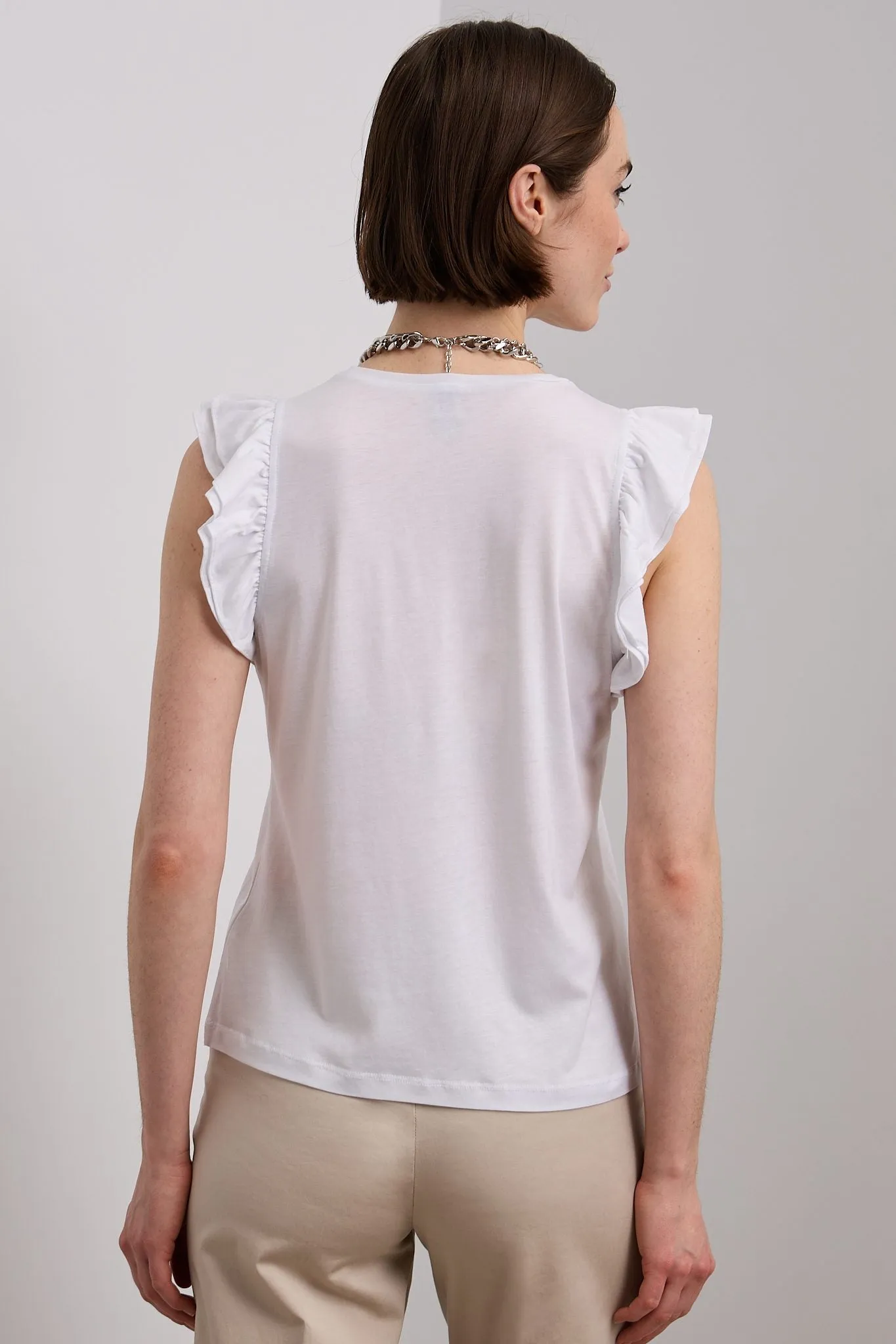 T-shirt with ruffled sleeves sold by Tristan Style product image thumbnail 4