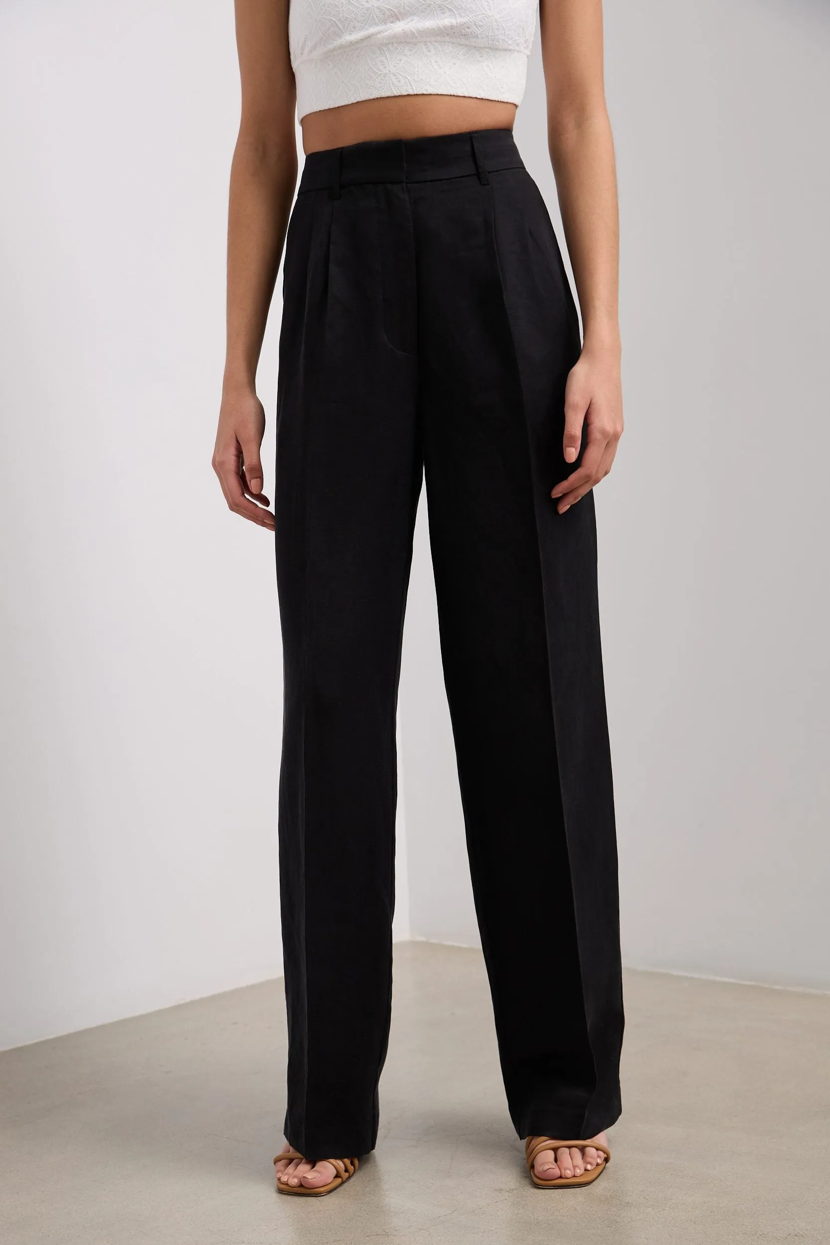 Wide leg pant with pleats sold by Tristan Style product image thumbnail 3