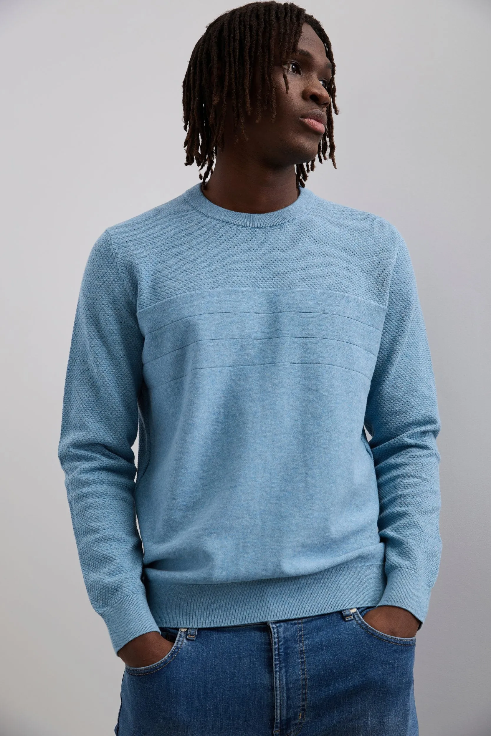 Textured Crew Neck Sweater sold by Tristan Style product image thumbnail 3