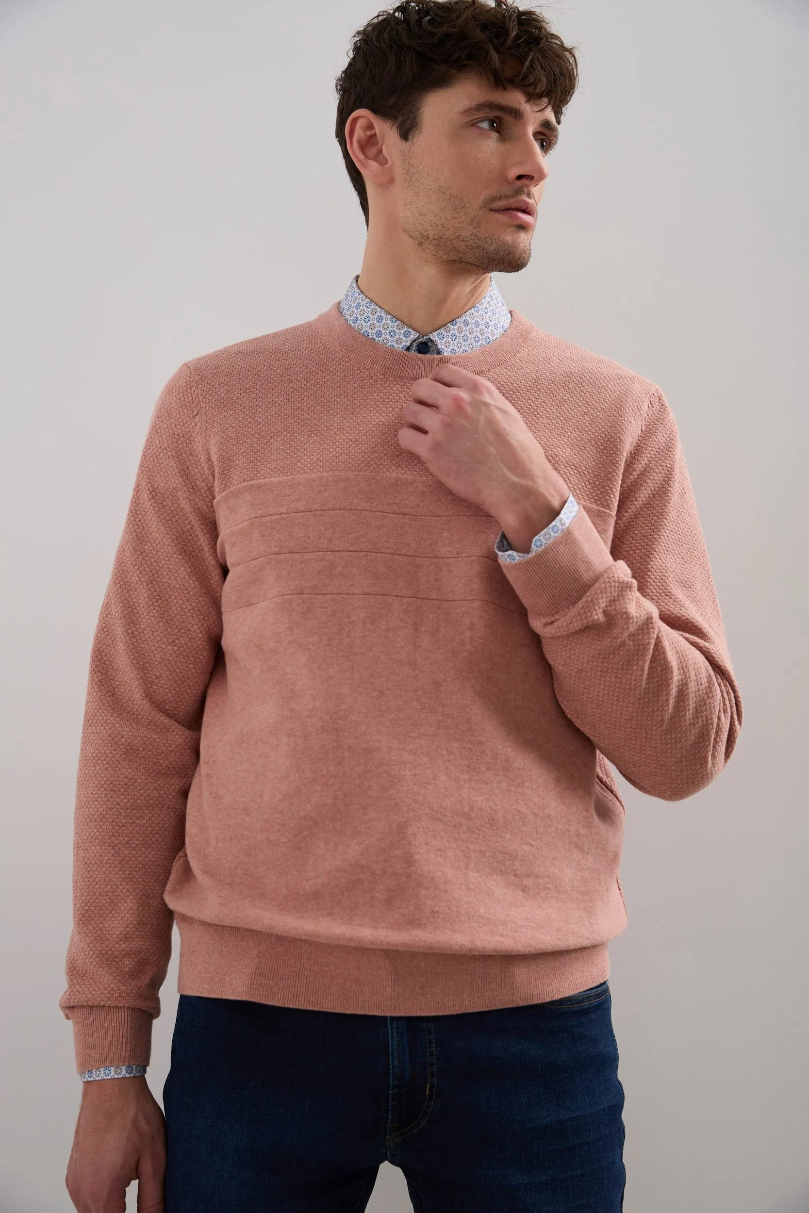 Textured Crew Neck Sweater sold by Tristan Style