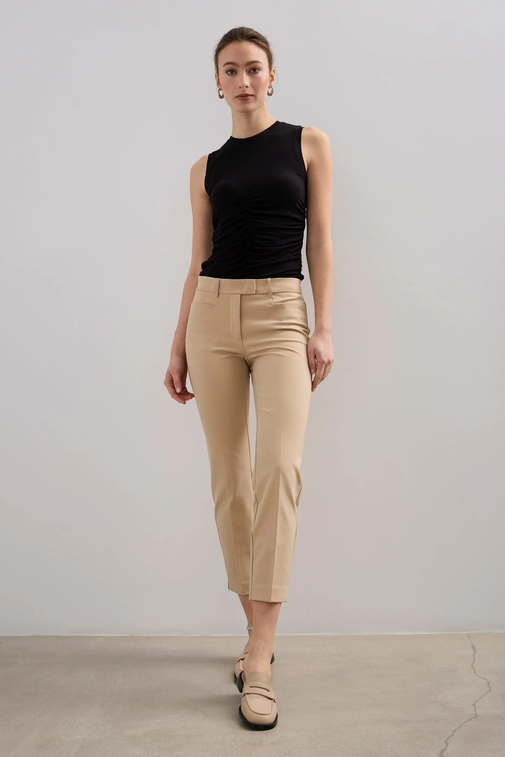 Urban fit crop pant with elastic waist sold by Tristan Style product image thumbnail 3
