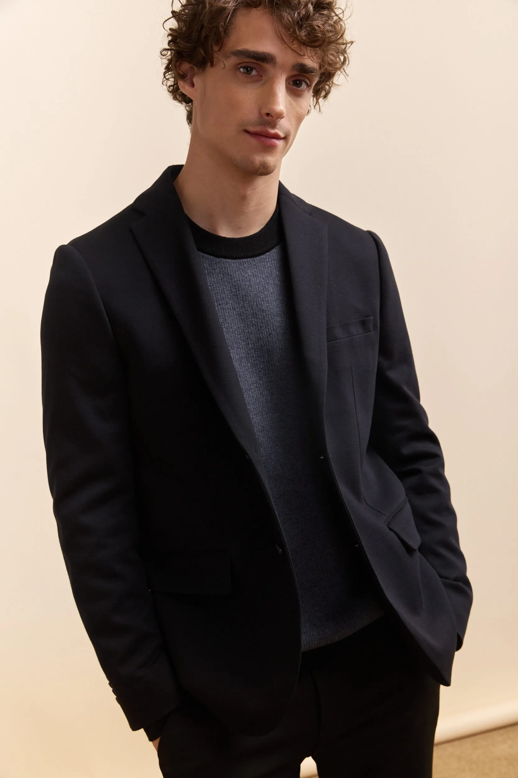 Double knit Fitted blazer with removable hood sold by Tristan Style product image thumbnail 4