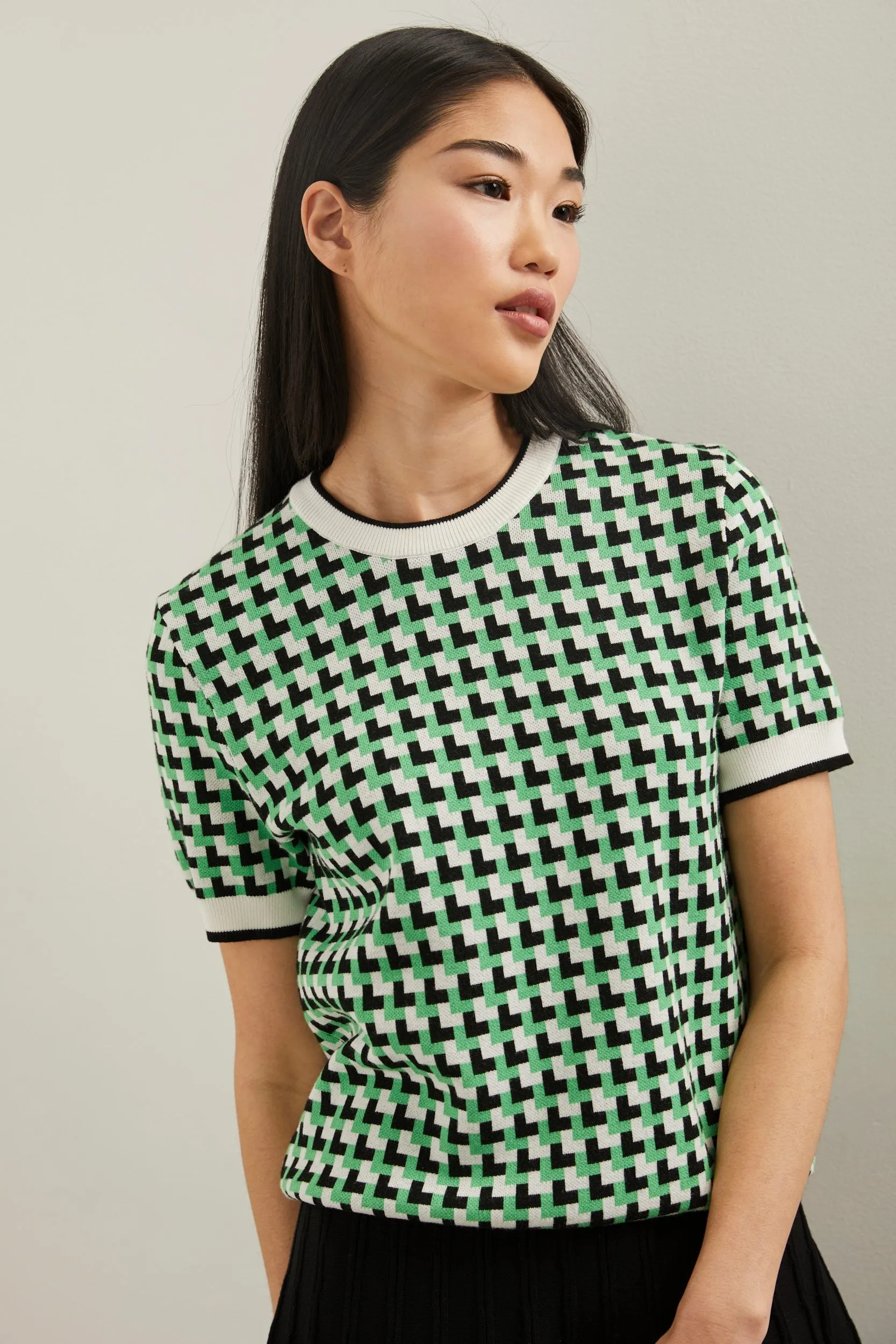 Jacquard crew neck sweater sold by Tristan Style product image thumbnail 2