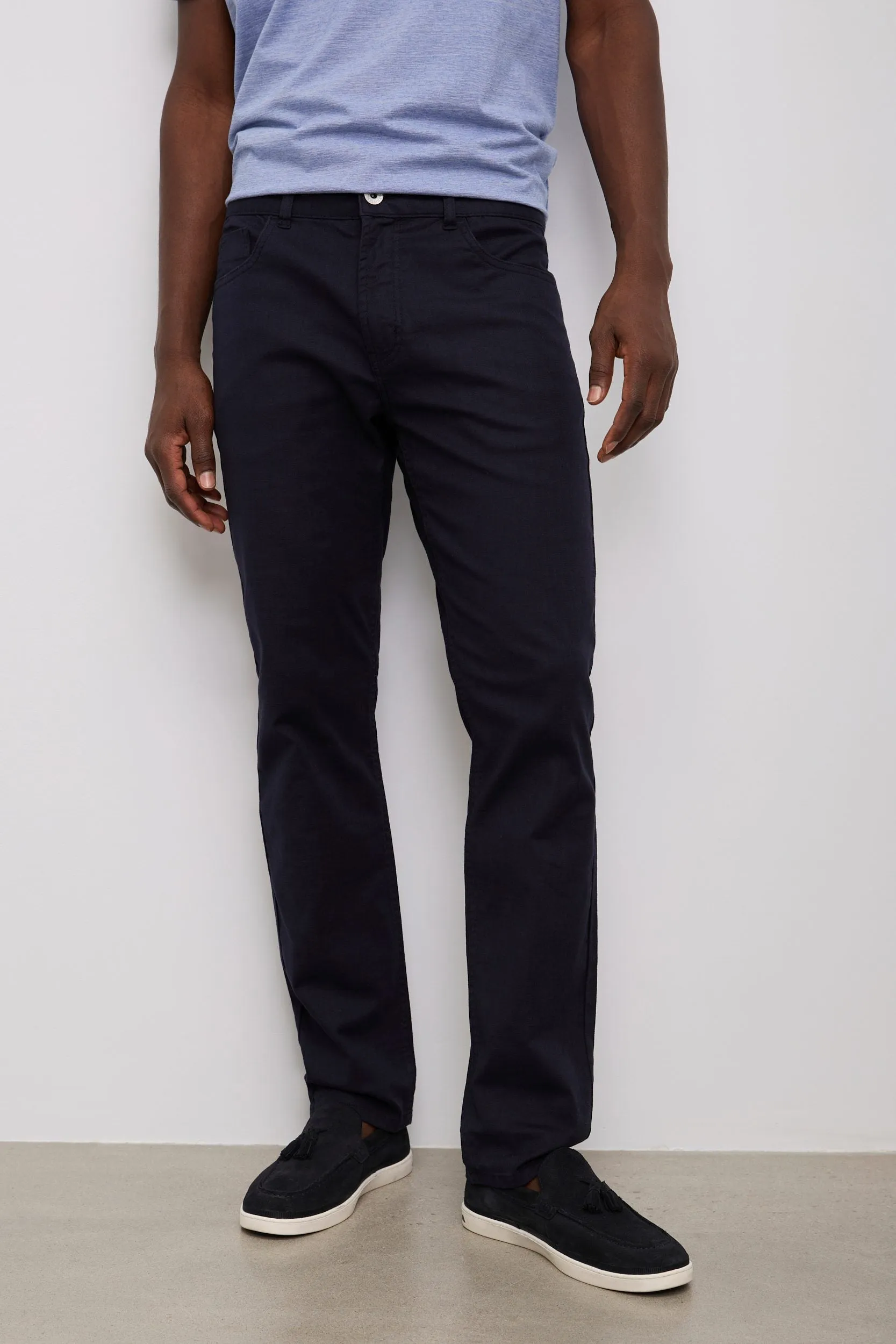 Textured slim fit five pocket pants sold by Tristan Style product image thumbnail 2