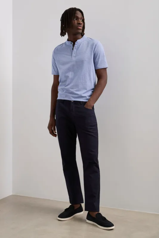 Textured slim fit five pocket pants sold by Tristan Style