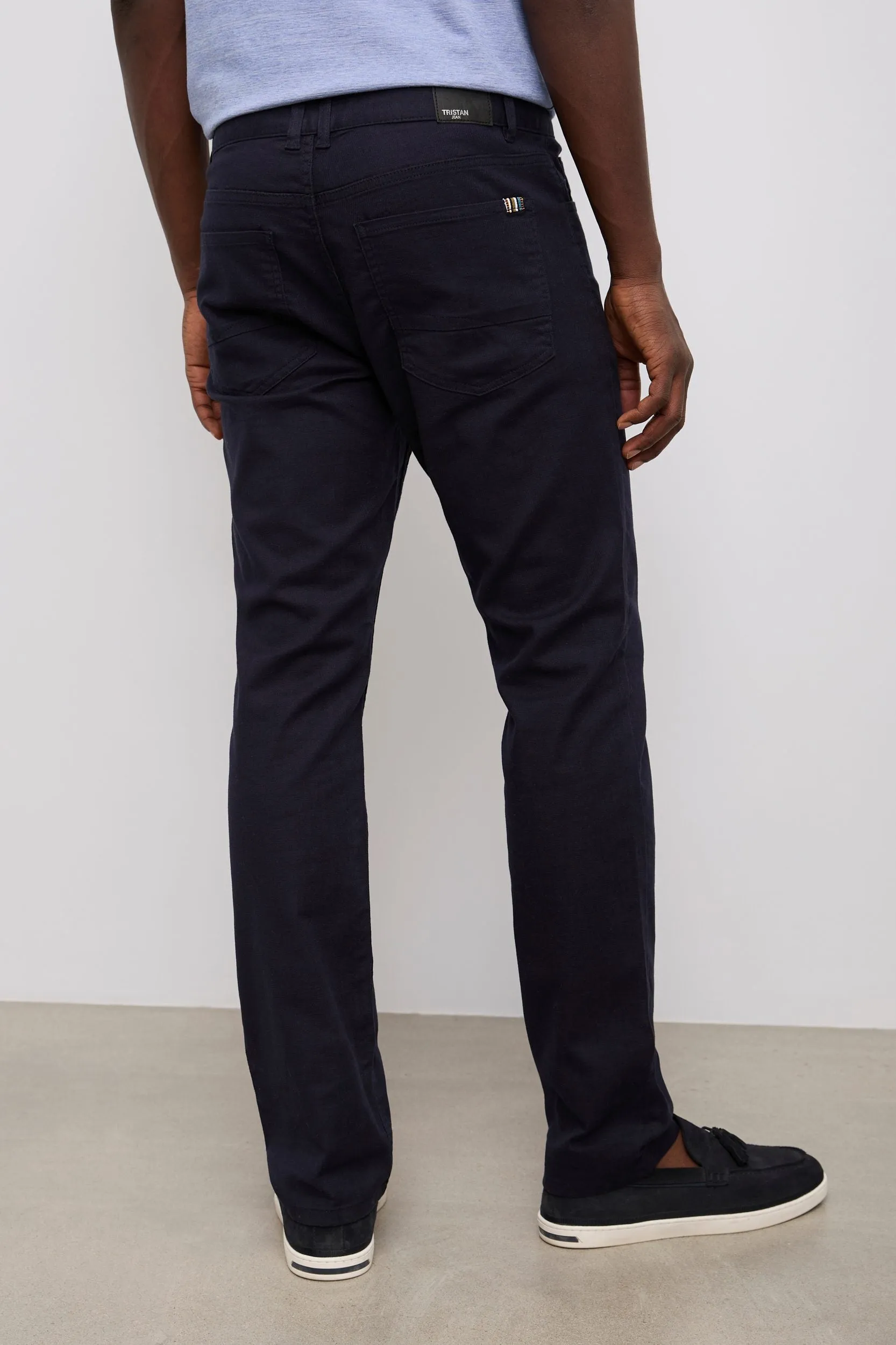 Textured slim fit five pocket pants sold by Tristan Style product image thumbnail 3