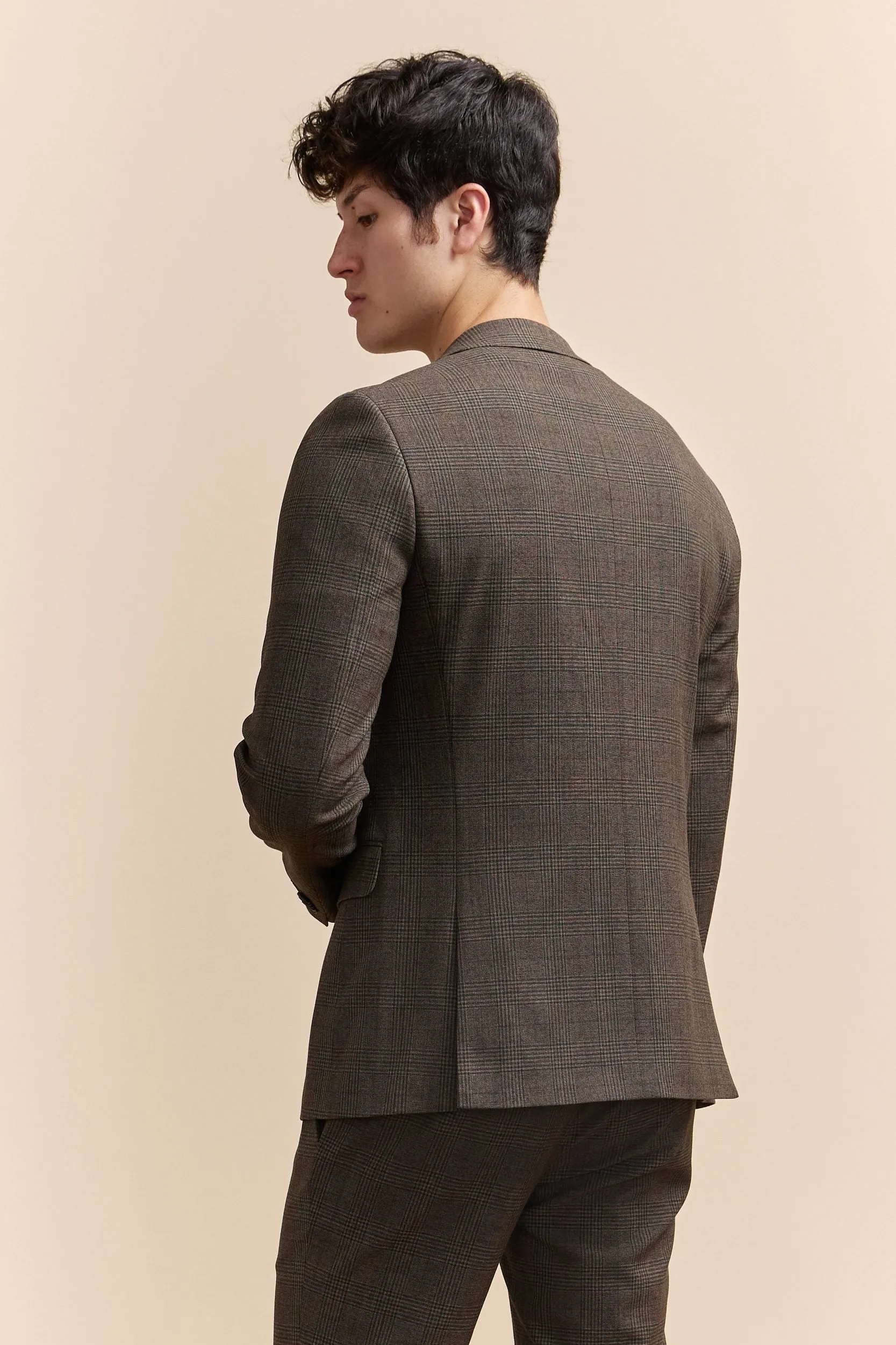 Extra-fitted check jacket sold by Tristan Style product image thumbnail 2
