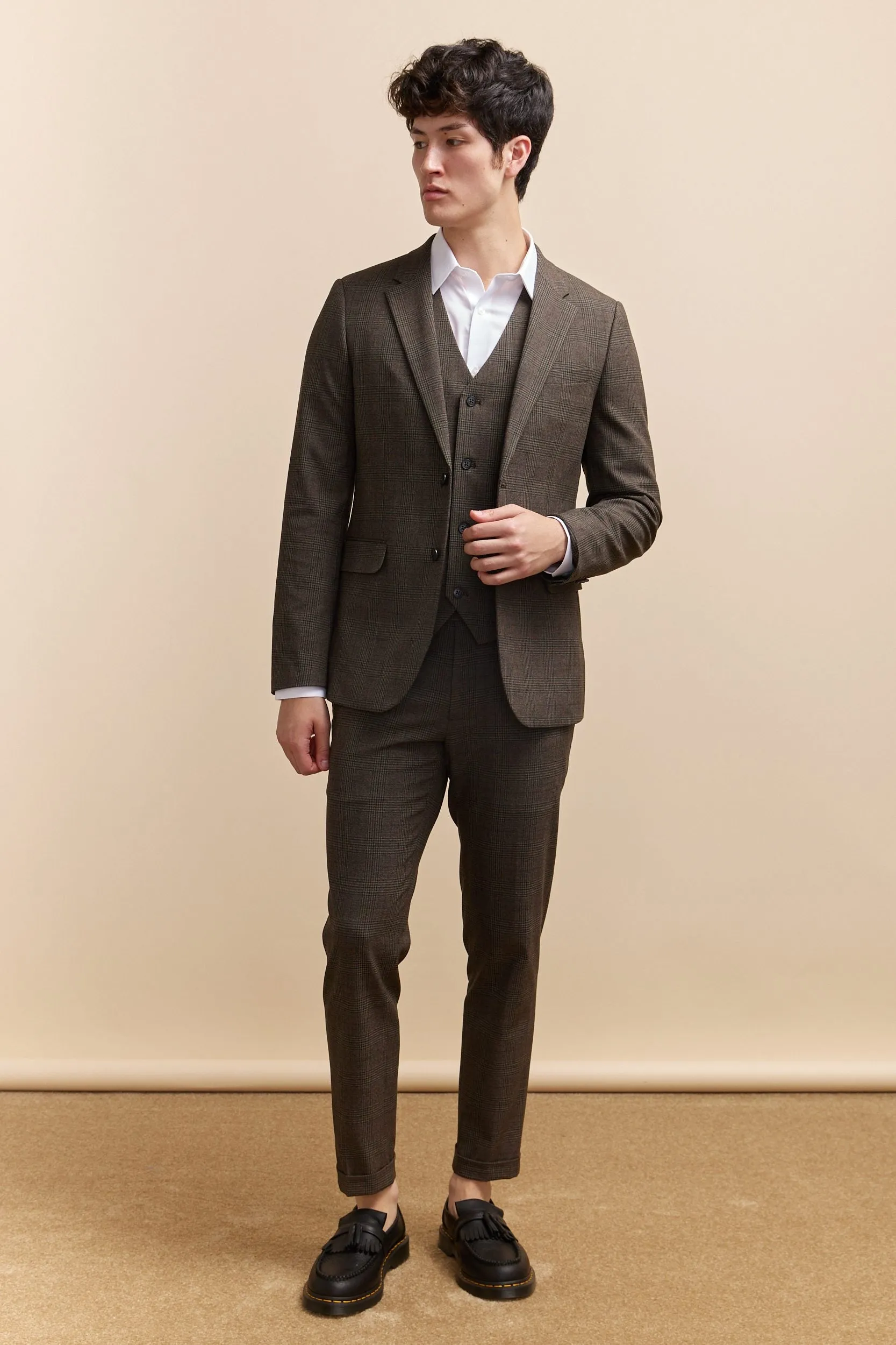 Extra-fitted check jacket sold by Tristan Style product image thumbnail 5