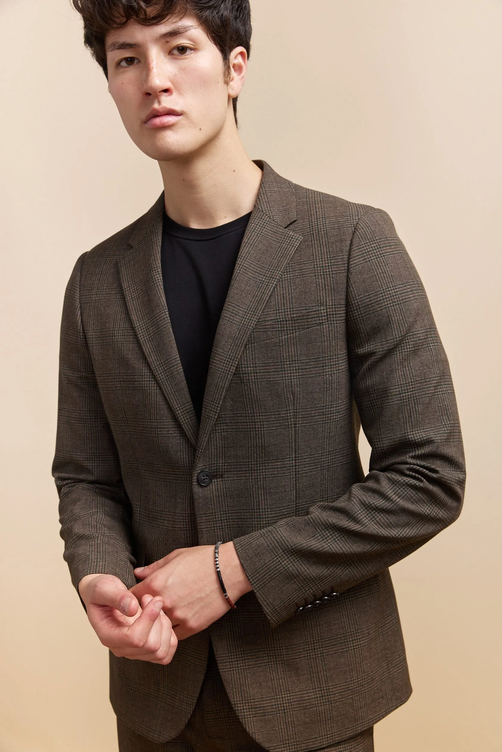 Extra-fitted check jacket sold by Tristan Style product image thumbnail 3