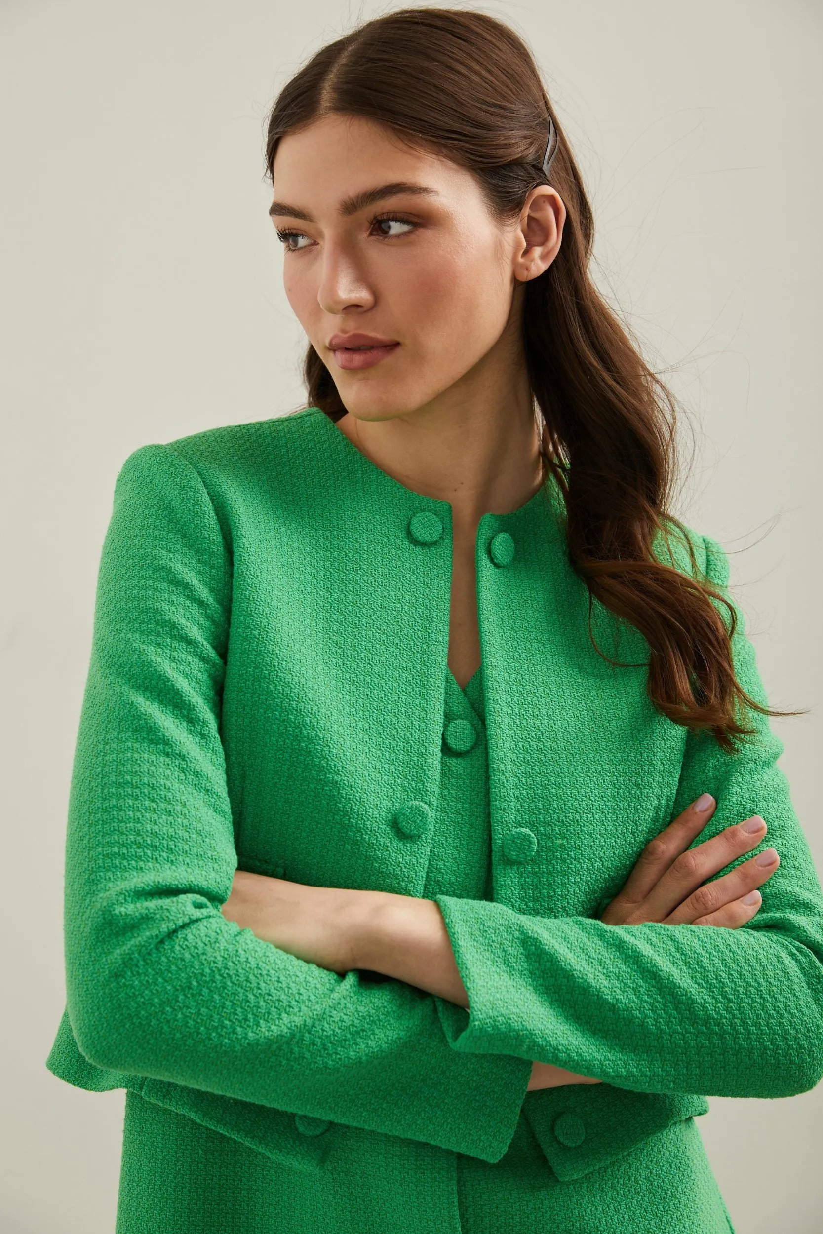 Textured cropped blazer sold by Tristan Style product image thumbnail 2