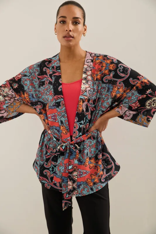 Printed kimono jacket sold by Tristan Style