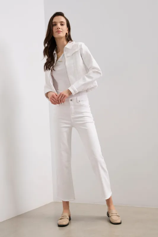 Urban fit cropped jean with raw hem sold by Tristan Style