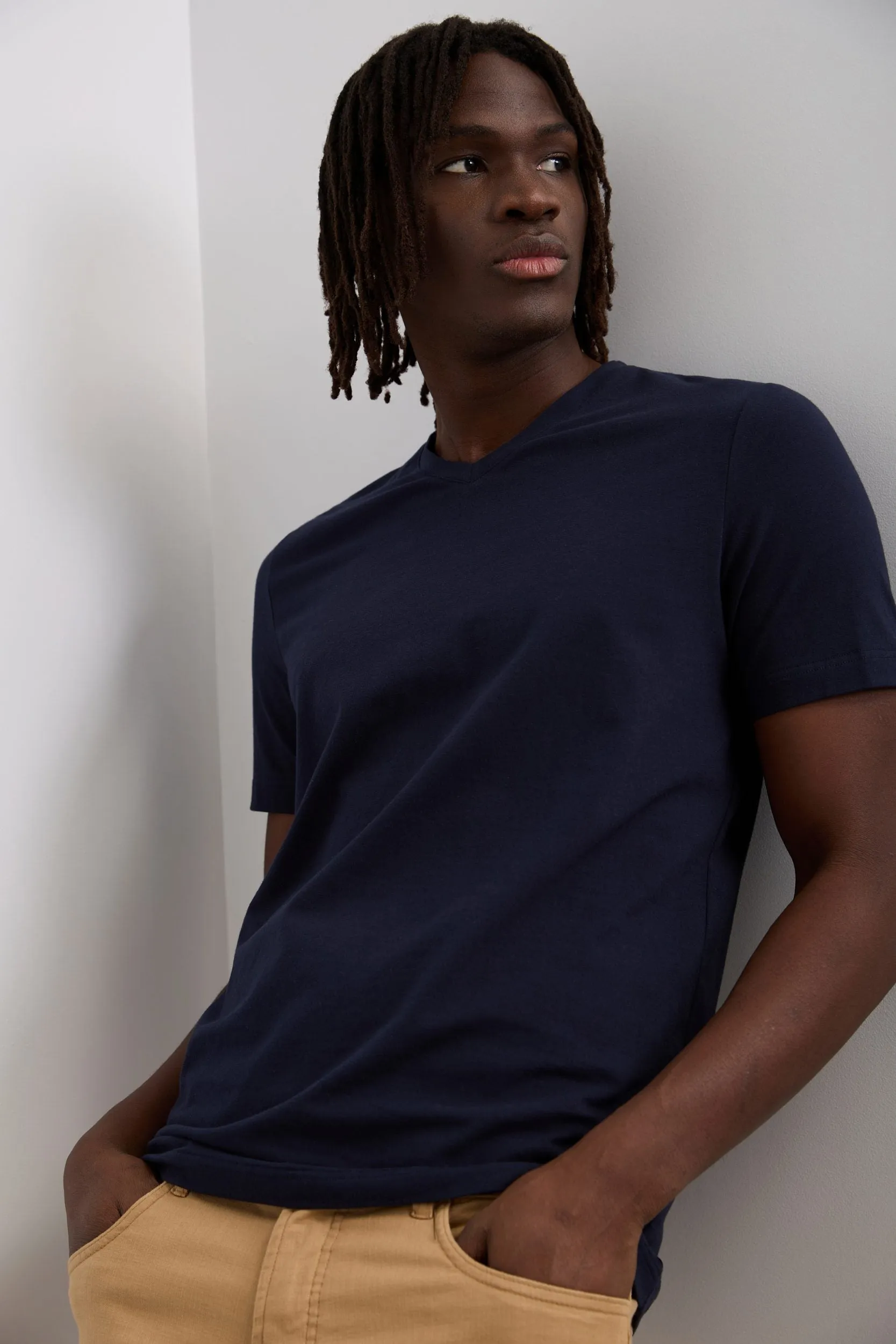 Basic V-Neck T-Shirt sold by Tristan Style product image thumbnail 4