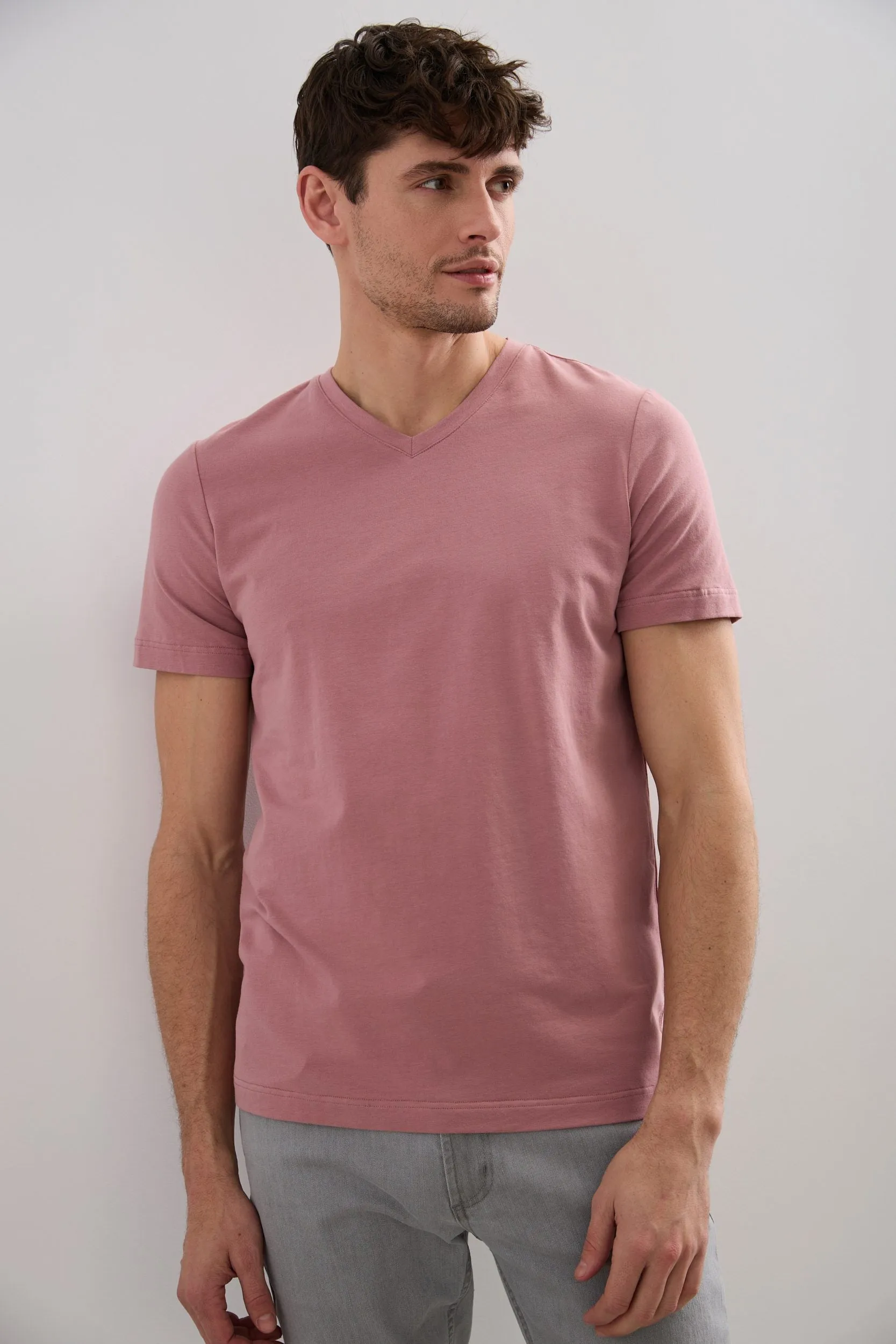 Basic V-Neck T-Shirt sold by Tristan Style product image thumbnail 2