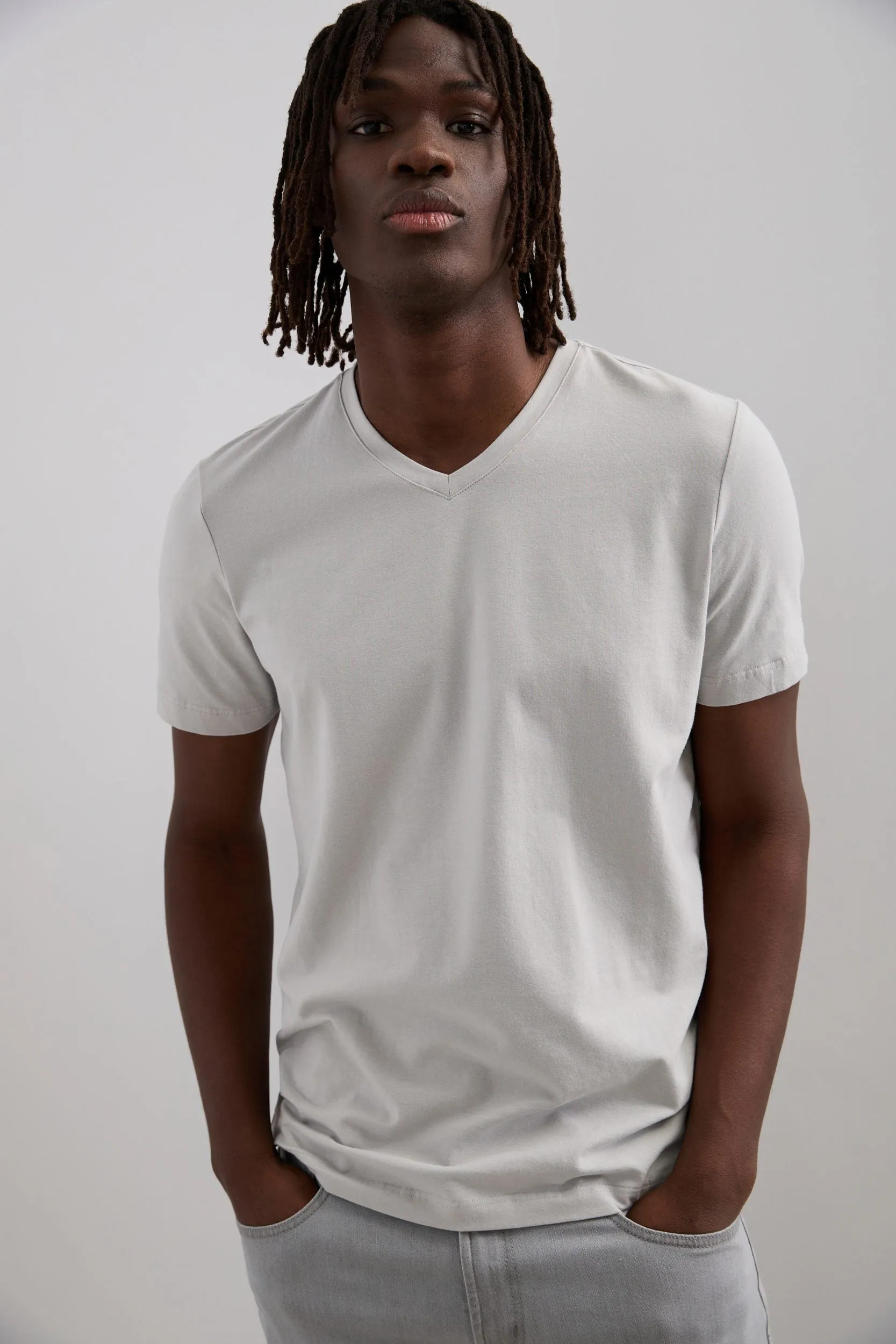 Basic V-Neck T-Shirt sold by Tristan Style product image thumbnail 3