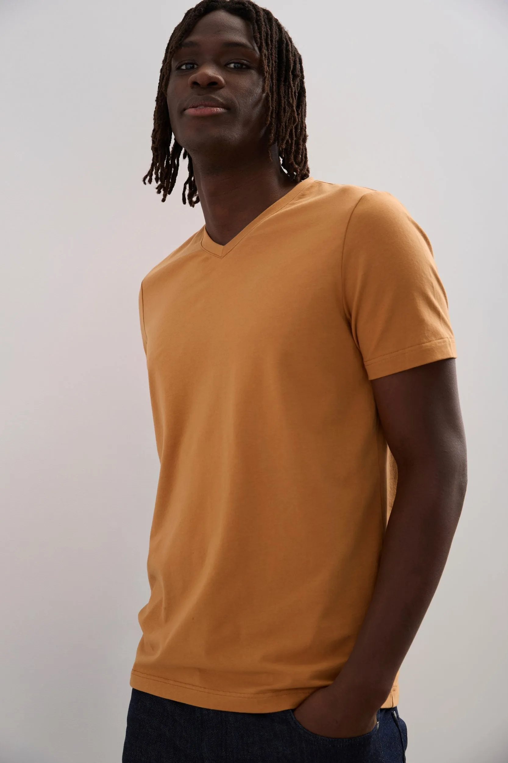Basic V-Neck T-Shirt sold by Tristan Style product image thumbnail 5