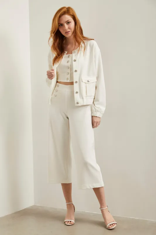 Wide leg cropped pant with ela sold by Tristan Style