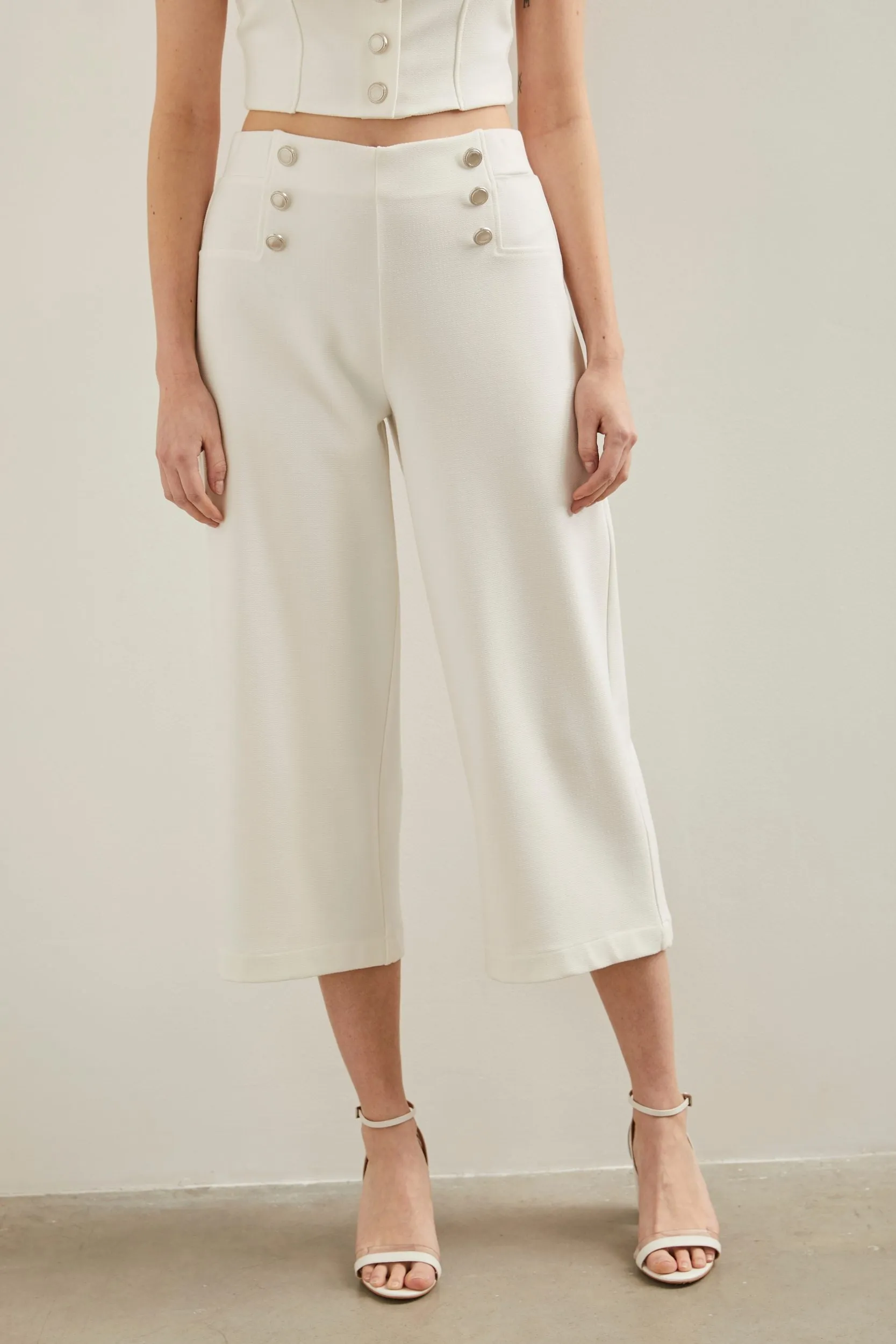 Wide leg cropped pant with ela sold by Tristan Style product image thumbnail 2
