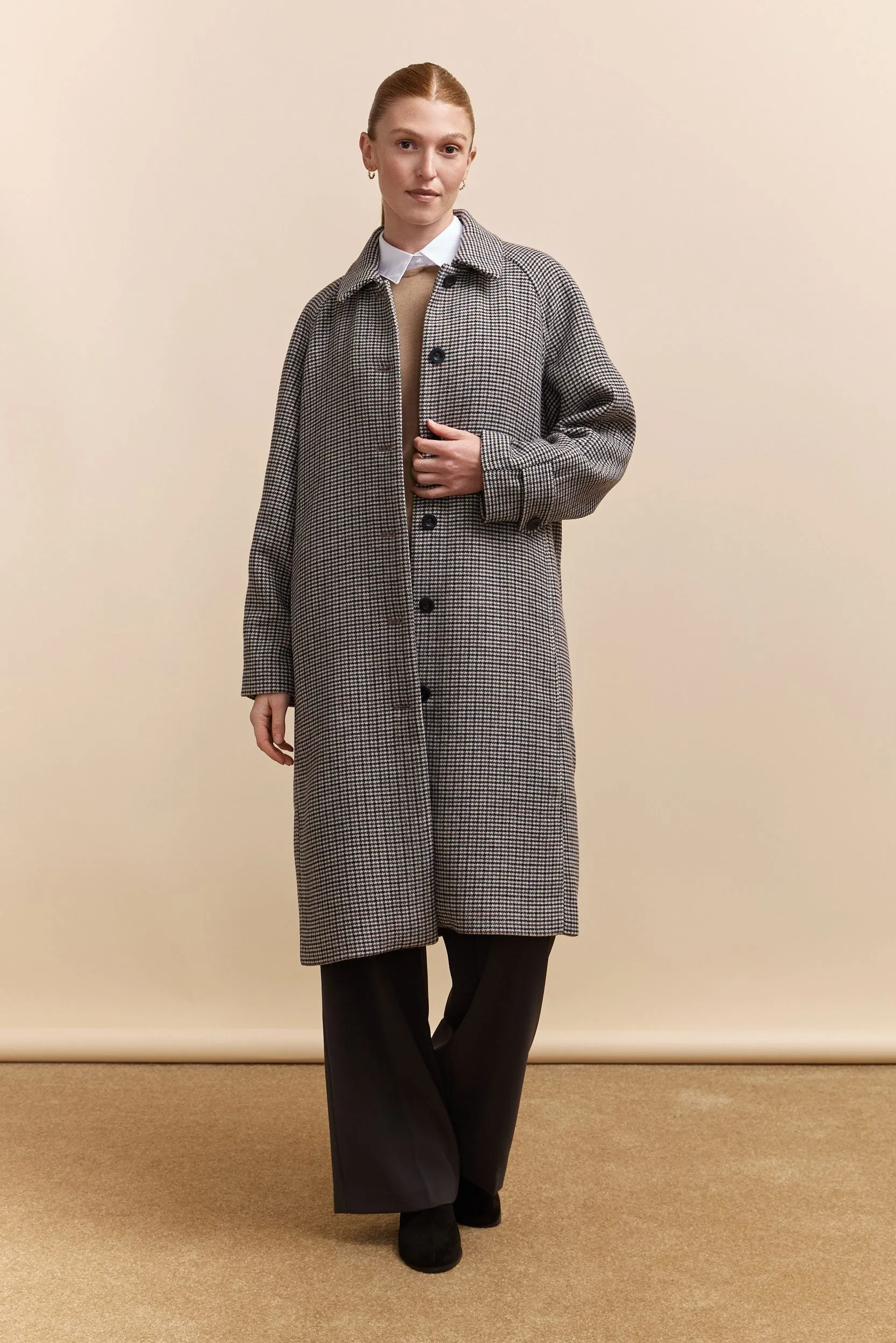 Houndstooth coat with removable lining sold by Tristan Style