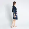 Silk Lotus Short Kimono Robe sold by Kim + Ono