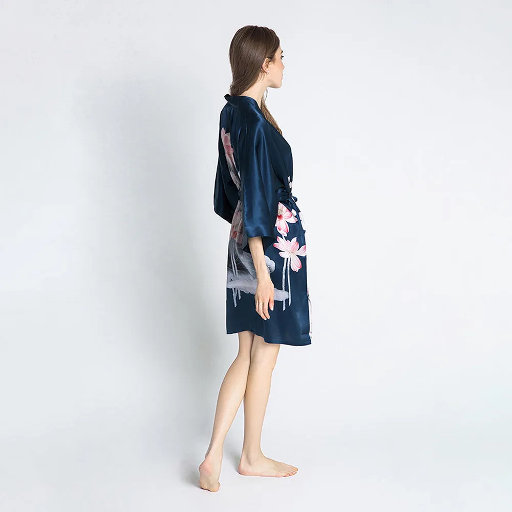 Silk Lotus Short Kimono Robe sold by Kim + Ono product image thumbnail 5
