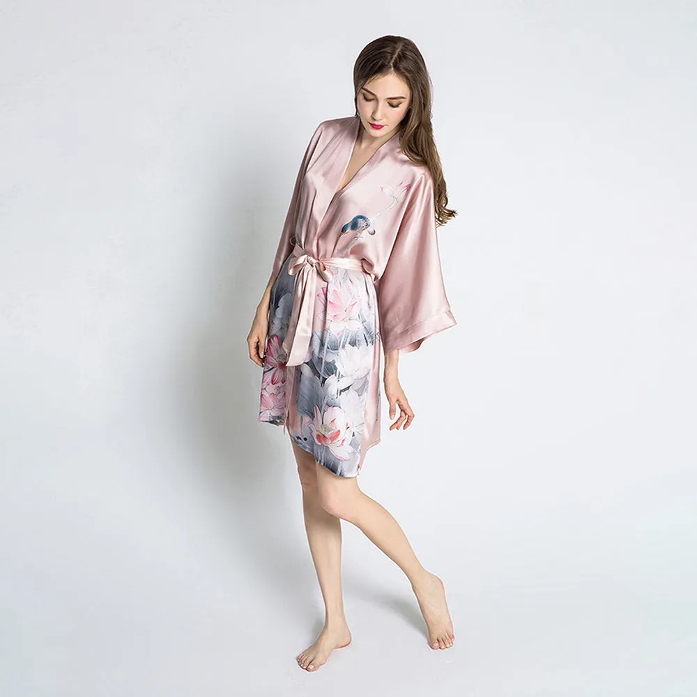 Silk Lotus Short Kimono Robe sold by Kim + Ono product image thumbnail 4