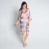 Silk Lotus Short Kimono Robe sold by Kim + Ono