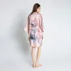 Silk Lotus Short Kimono Robe sold by Kim + Ono
