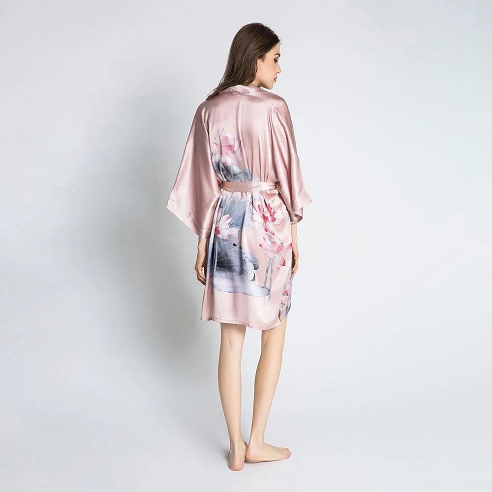 Silk Lotus Short Kimono Robe sold by Kim + Ono product image thumbnail 3