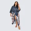 Washable Silk Lotus Long Kimono Robe (Plus Size) sold by Kim + Ono