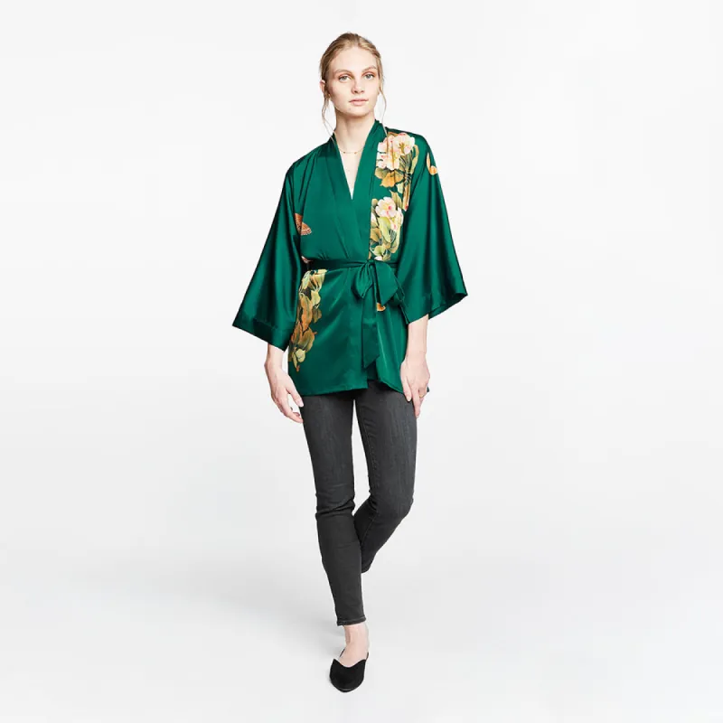 Peony & Butterfly Kimono Jacket sold by Kim + Ono
