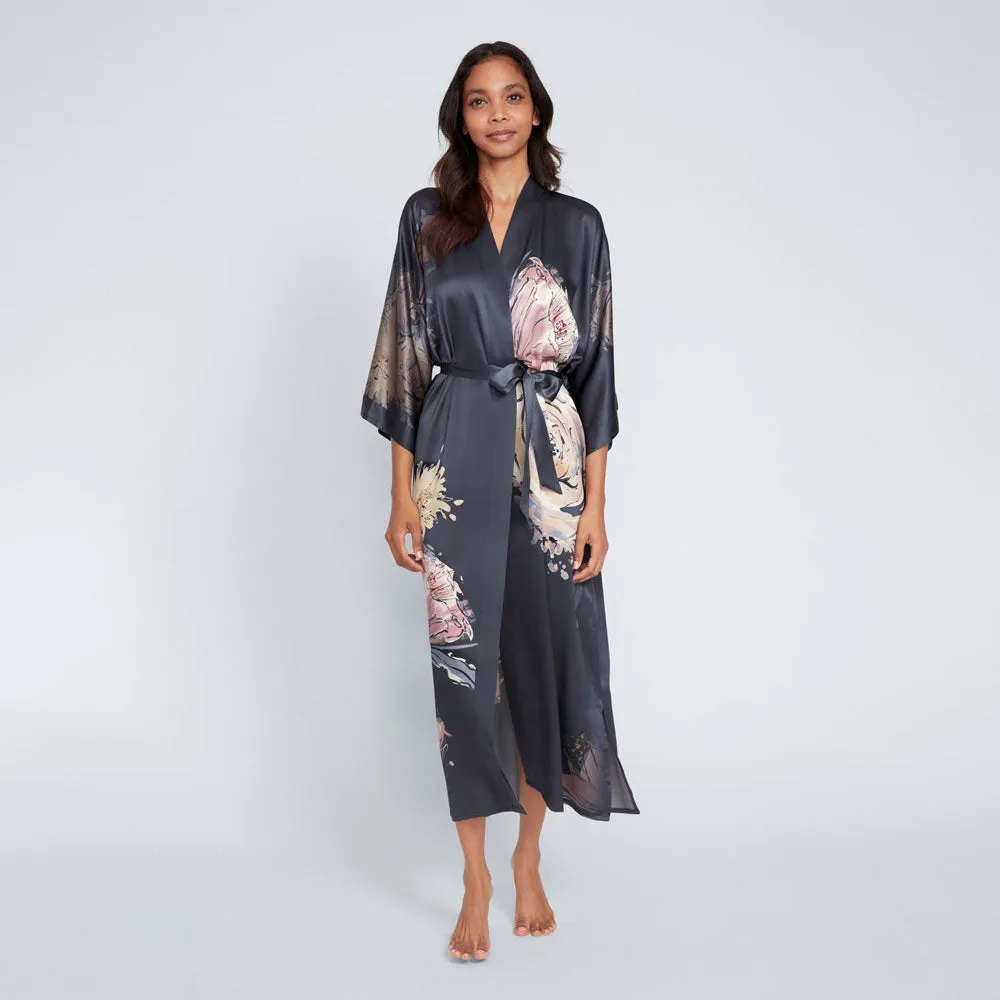 Washable Silk Jia Long Kimono Robe sold by Kim + Ono