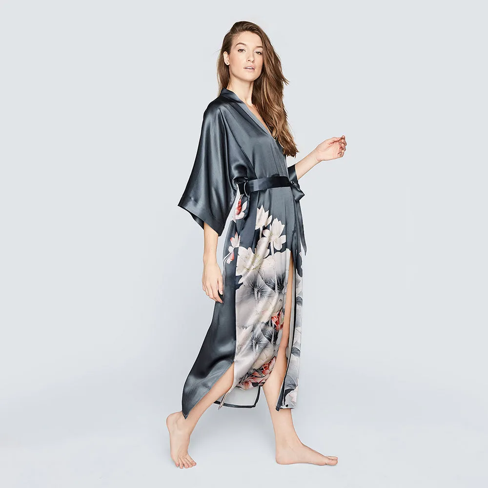 Washable Silk Lotus Long Kimono Robe sold by Kim + Ono product image thumbnail 2