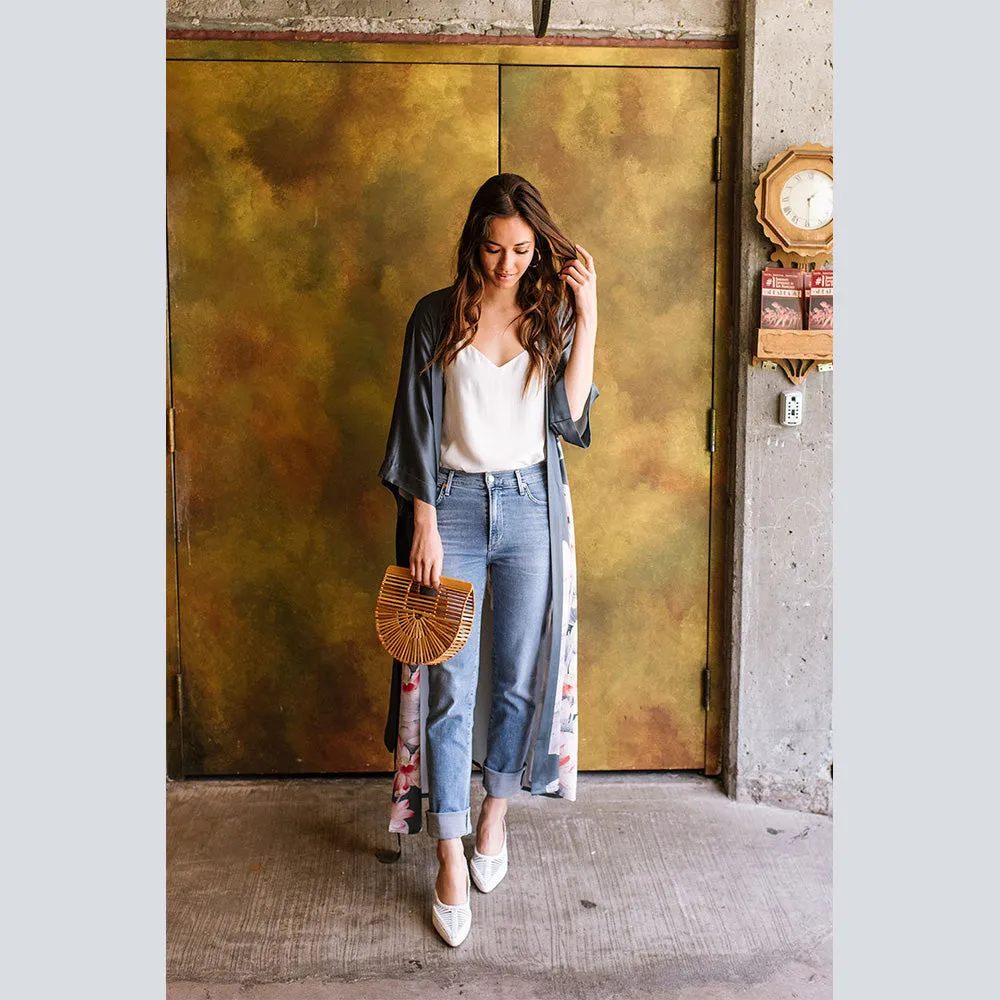 Washable Silk Lotus Long Kimono Robe sold by Kim + Ono product image thumbnail 4