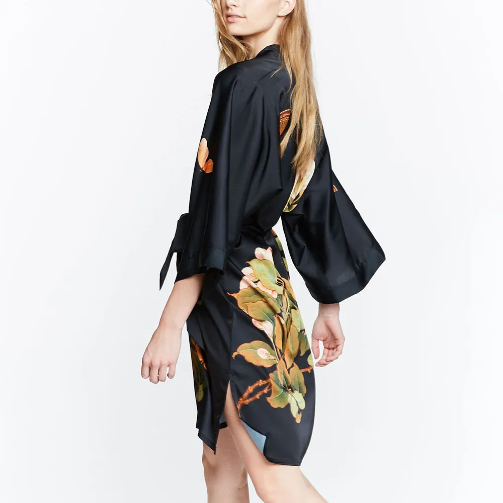 Peony & Butterfly Short Kimono Robe sold by Kim + Ono product image thumbnail 5