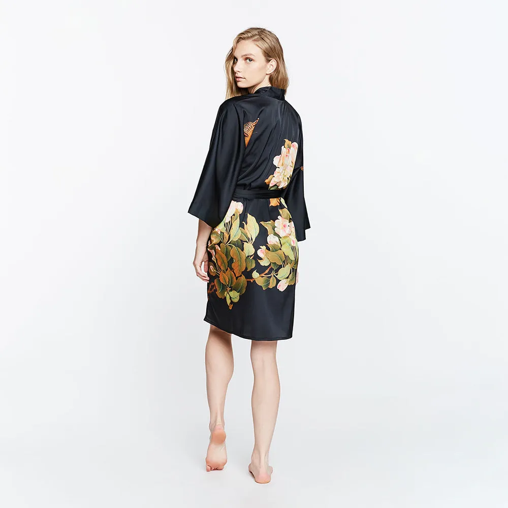 Peony & Butterfly Short Kimono Robe sold by Kim + Ono product image thumbnail 4