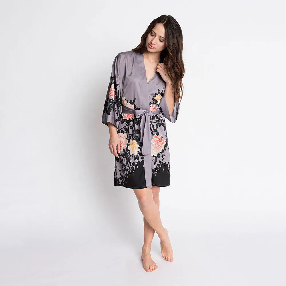 Blush Rose Short Kimono Robe sold by Kim + Ono