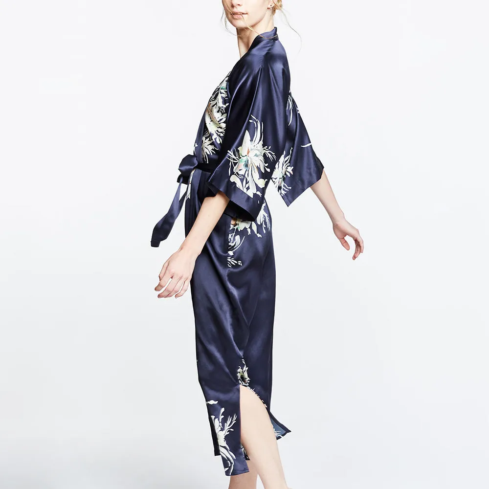 Washable Silk Yuri Long Kimono Robe sold by Kim + Ono product image thumbnail 5